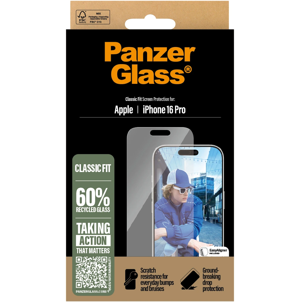 5712764047607 PanzerGlass Screen Protector iPhone 16 Pro  - Classic Fit -  Telefon & GPS,Tilbehør mobiltelefoner,Tilbehør til iPhone 16800026210 2874