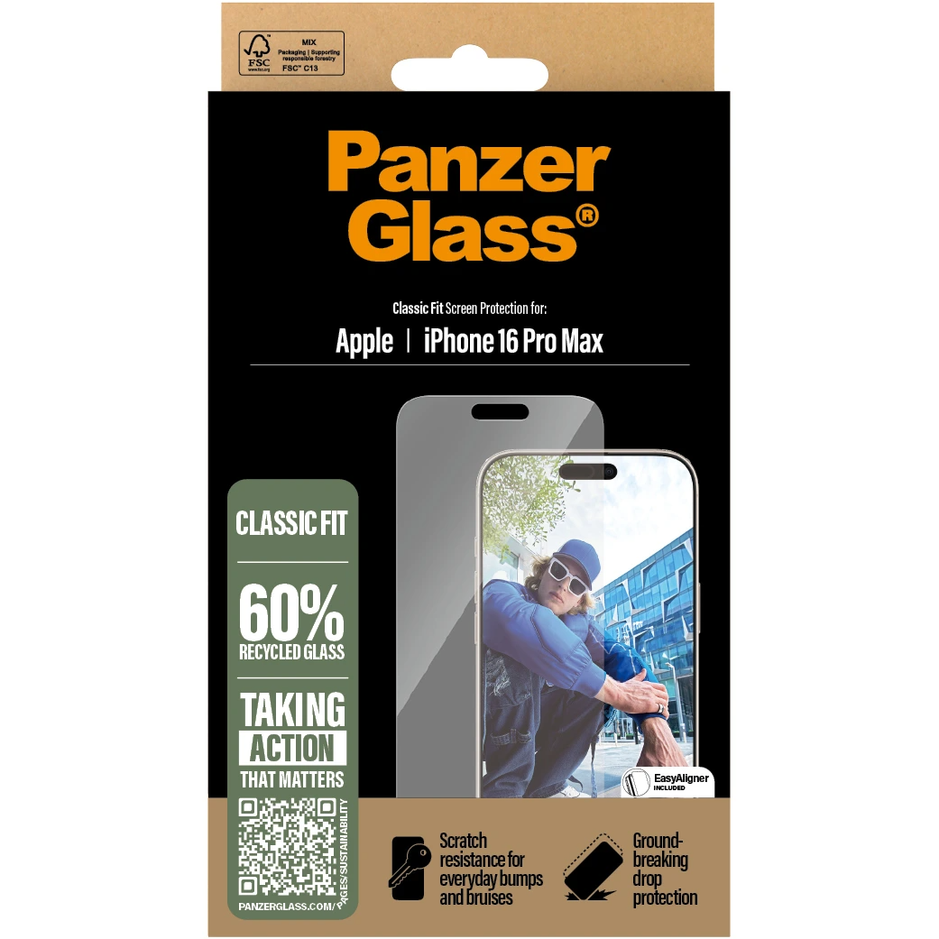 5712764047621 PanzerGlass Screen Protector iPhone 16 Pro Max - Classic Fit Telefon & GPS,Tilbehør mobiltelefoner,Tilbehør til iPhone 16800026230 2876