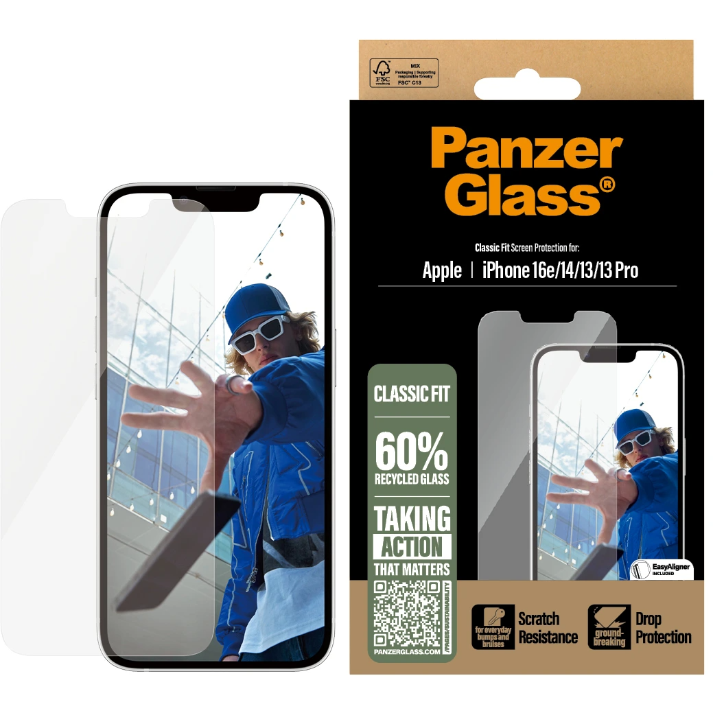 PanzerGlass Screen Protector iPhone 16e - Classic Fit w. Ali