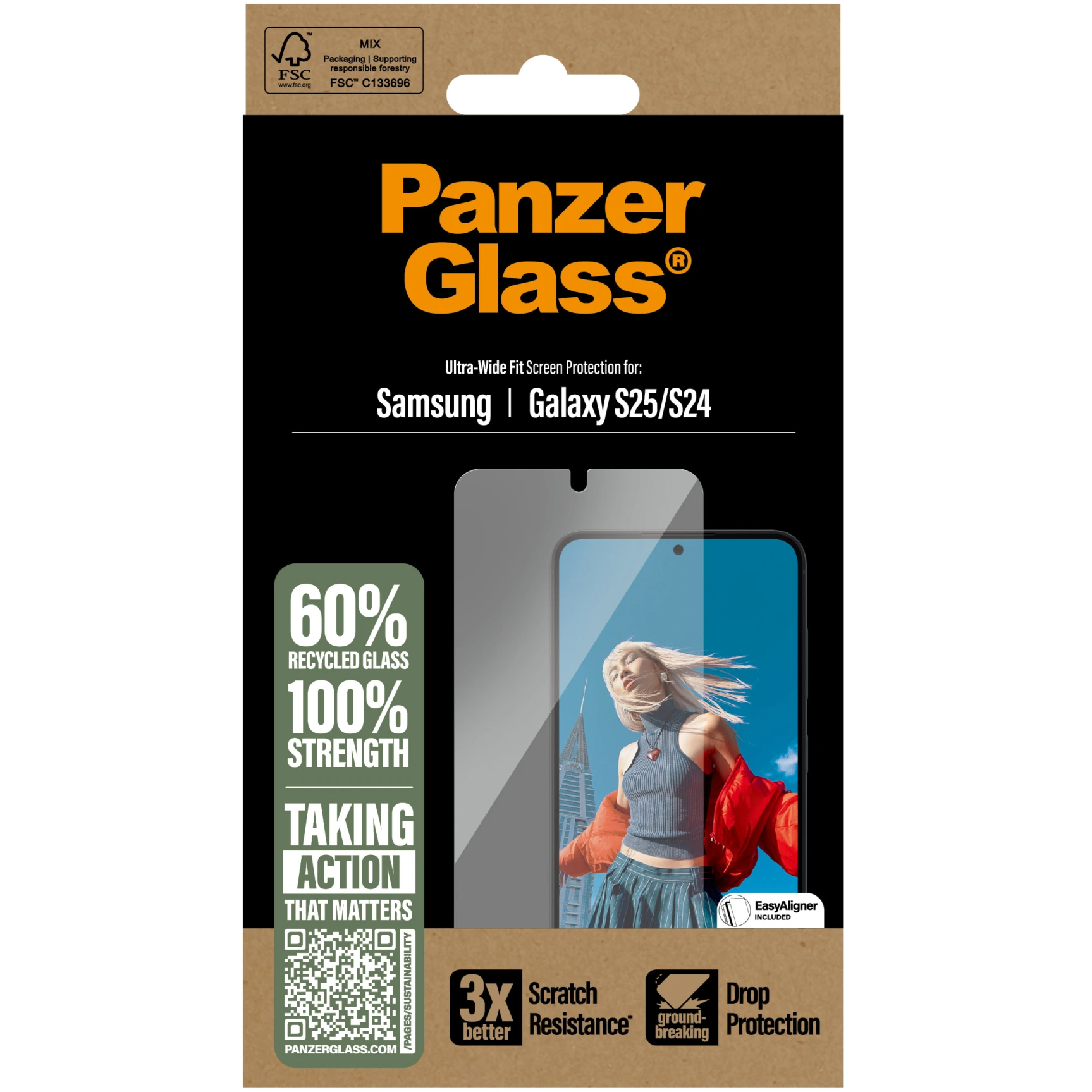 5715685017278 PanzerGlass Screen Protector Samsung Galaxy S25 - Ultra-Wide Telefon & GPS,Tilbehør mobiltelefoner,Skærmbeskyttelse til mobiltelefoner 16800028060 PGRNUWFG38388