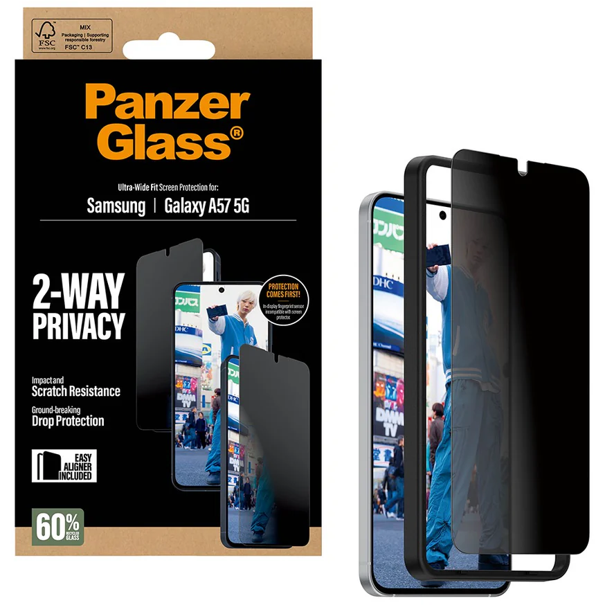 5715685034008 PanzerGlass Privacy Screen Protector Samsung Galaxy A57 - Ul Telefon & GPS,Tilbehør mobiltelefoner,Skærmbeskyttelse til mobiltelefoner 16800032230 PG31825