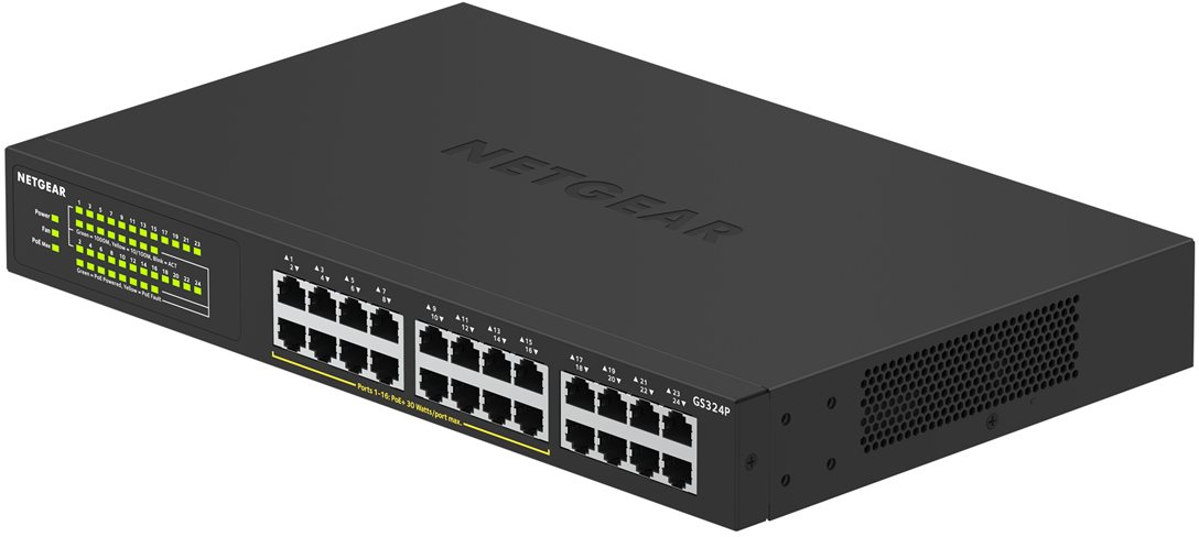 606449144802 Netgear 24PT GIGE UNMNGED SWCH W/ POE+ Computer & IT,Netværk,Diverse netværk 20500240507 GS324P-100EUS