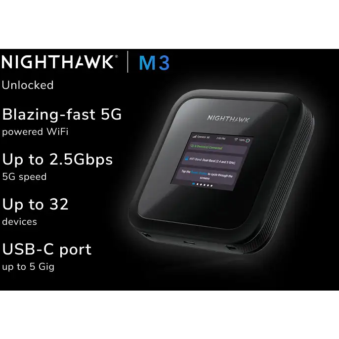 606449170399 Netgear Nighthawk M3 5G Mobile Hotspot - Router Computer & IT,Netværk,Routere 2190011767 MH3150-100EUS