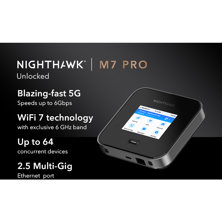 606449174236 Netgear Nighthawk M7 Pro 5G WiFi7 Hotspot - Router Computer & IT,Netværk,Routere 2190013590 MR7450-100EUS