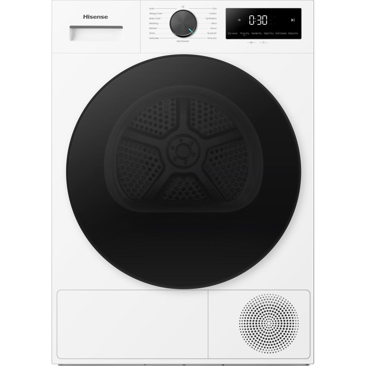 6901101840004 Hisense DH1I900BWCCA kondenstørretumbler med varmepumpe Hvidevarer,Tørretumbler,Kondenstørretumblere 2190015501 DH1I900BWCCA