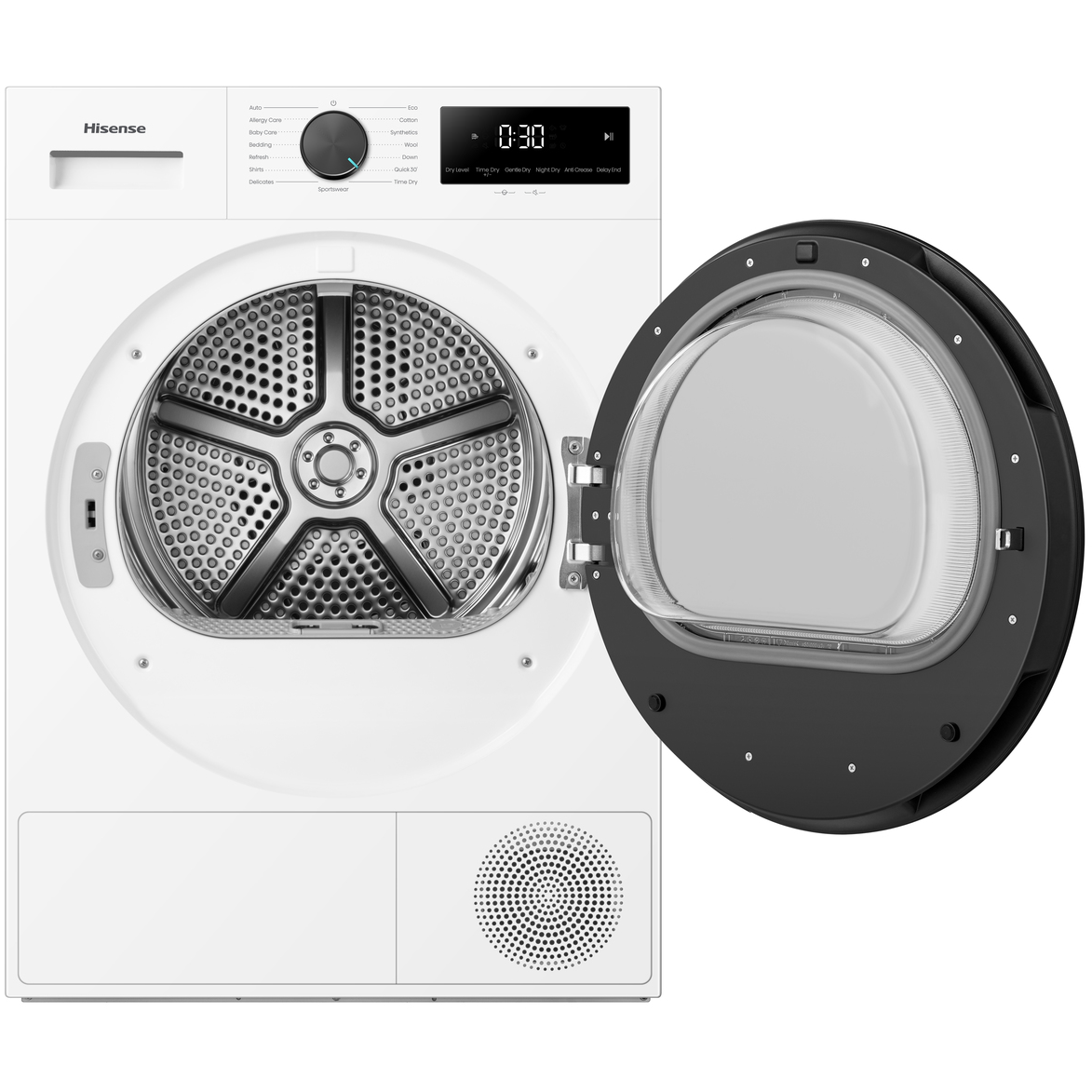 6901101840004 Hisense DH1I900BWCCA kondenstørretumbler med varmepumpe Hvidevarer,Tørretumbler,Kondenstørretumblere 2190015501 DH1I900BWCCA