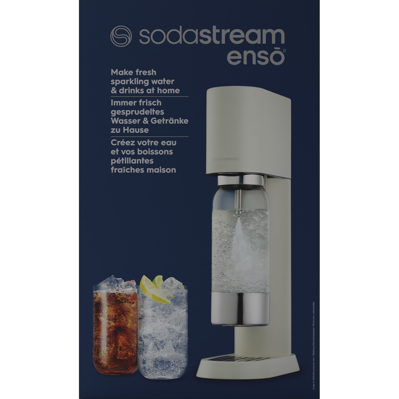 7290119792689 Sodastream Enso, sand - Kulsyremaskine Husholdning,Køkkenmaskiner,Sodavandsmaskiner 2190012934 Enso Matt Sand