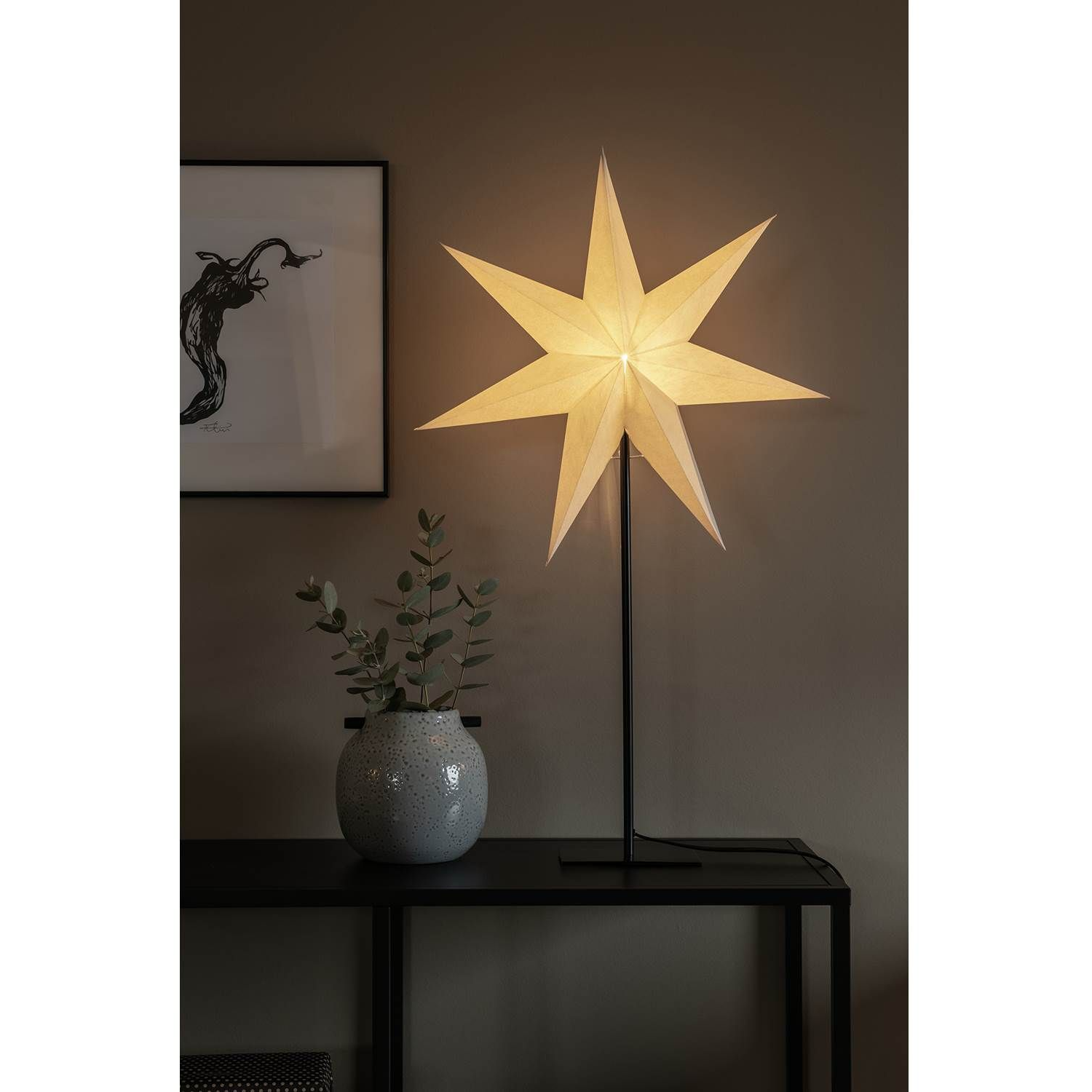 7318301762354 Konstsmide greige metalfod papristjerne Lamper,Julebelysning,Julebelysning 2190004117 121731