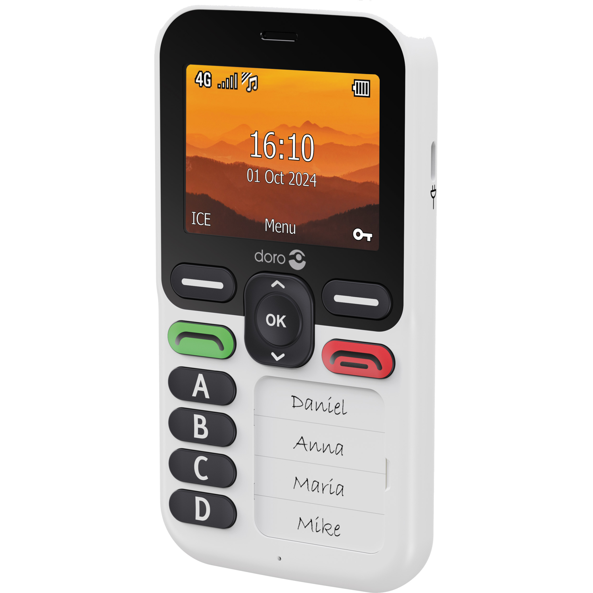 7322460088453 Doro Leva X10, sort/hvid - Mobiltelefon Telefon & GPS,Mobiltelefoner,Mobiltelefoner 2190011863 8845