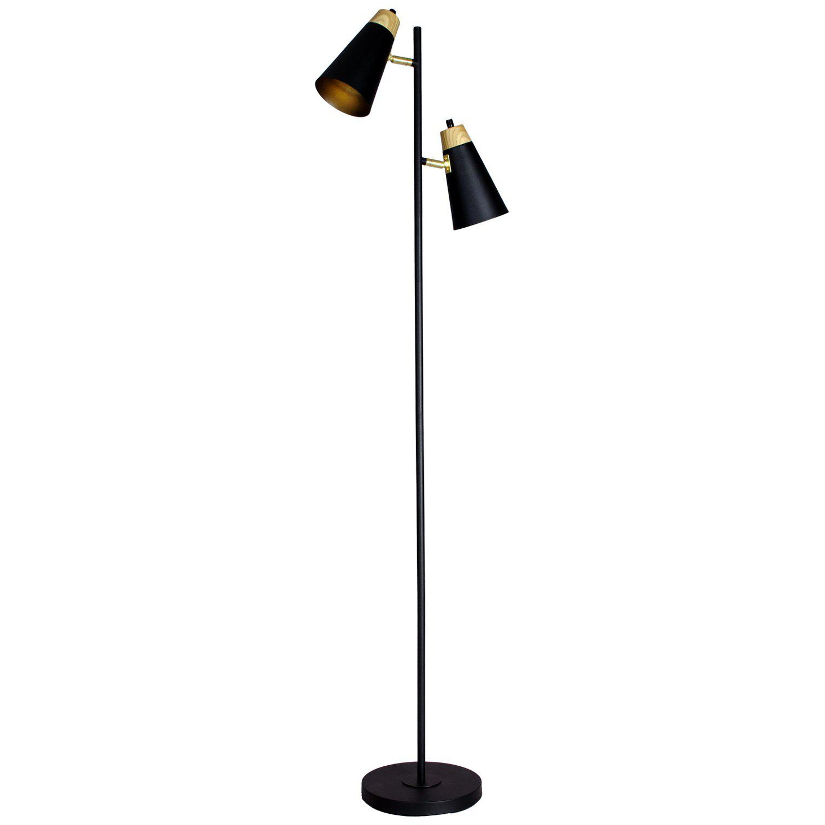 7330976147076 PR Home Vienna 2-arm sort gulvlampe Lamper,Gulvlamper,Gulvlamper 2190014955 Vienna