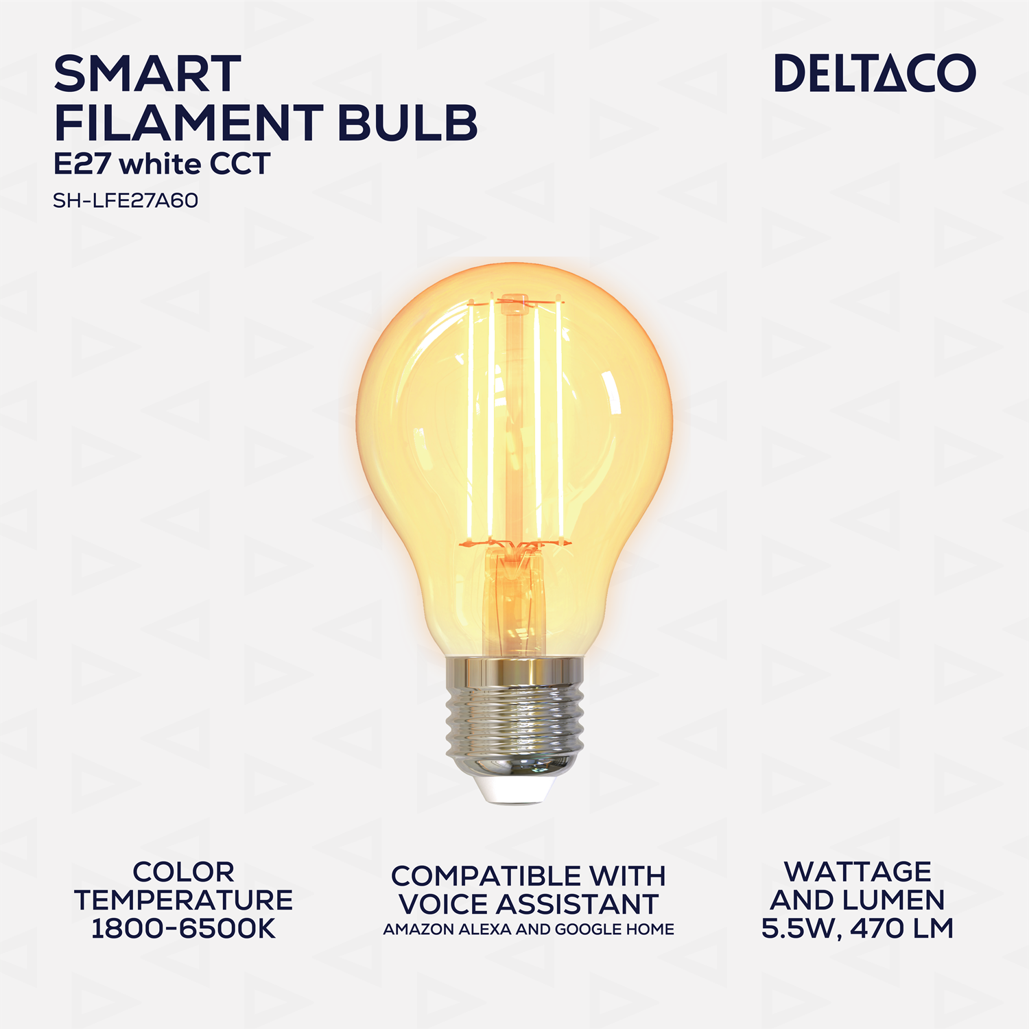 7333048043849 Deltaco SH-LFE27A60 Smart Home LED glødepære E27 Hus & Have,Smart Home,Smart belysning 74600011680 SH-LFE27A60