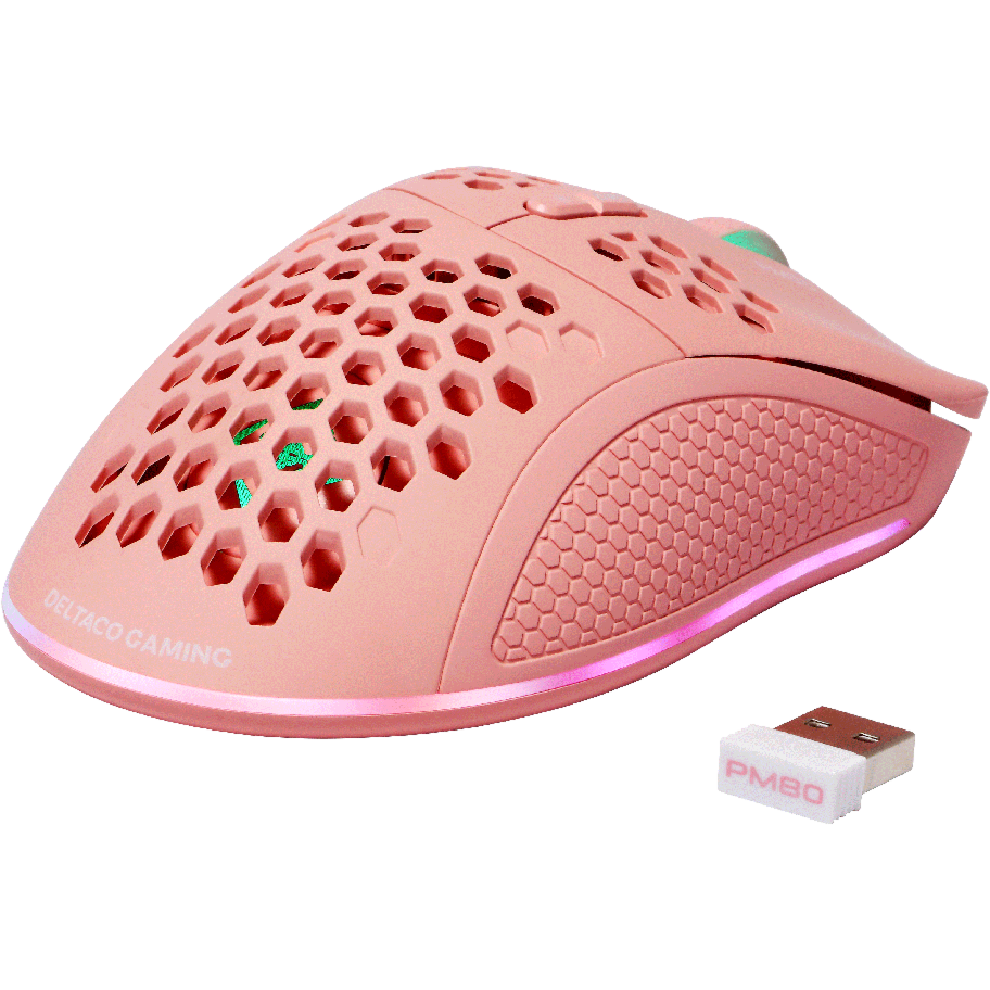 7333048057235 Deltaco Gaming PM80 wireless lightweight mouse, pink Computer & IT,Gaming,Gaming trådløs mus 74600010470 PM80