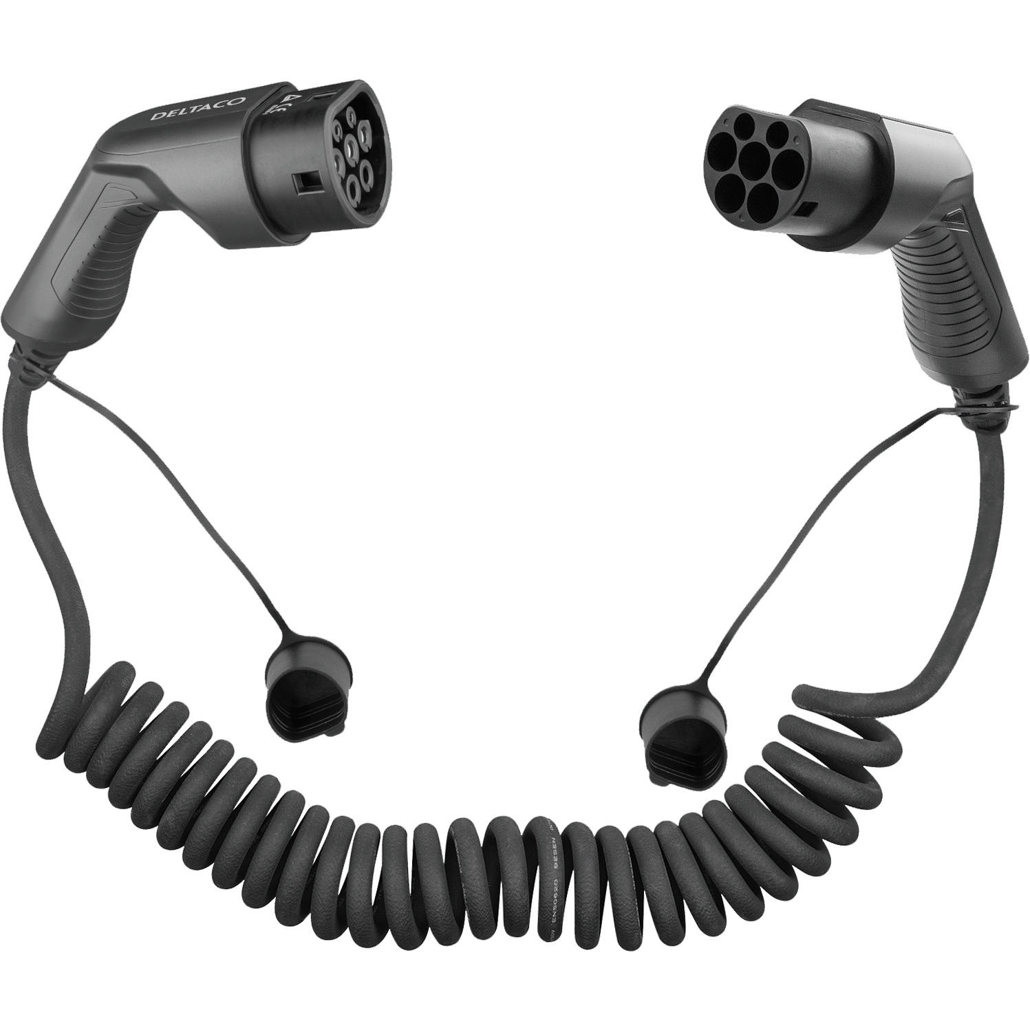 7333048057693 Deltaco EV-3215-S spiral type 2, 3 fase, 16A, 3M/5M ladekabe Hus & Have,Elektriske køretøjer,Tilbehør til ladestander 74600011010 EV-3215-S