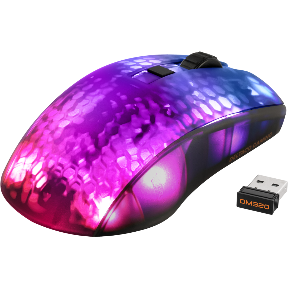 7333048058614 Deltaco Gaming DM320 wireless ultralight mouse, semi-transpa Computer & IT,Gaming,Gaming trådløs mus 74600010550 DM320