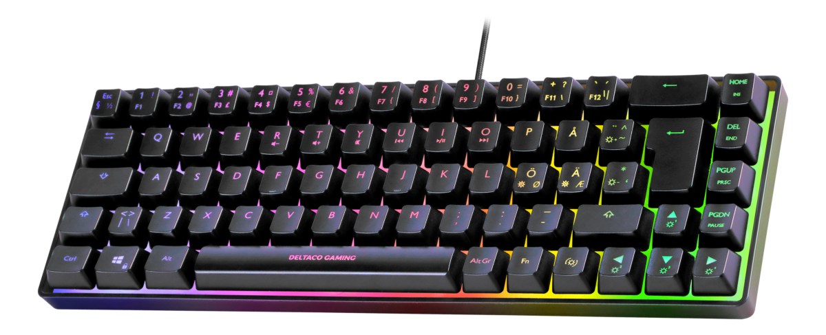 7333048060761 Deltaco Gaming DK240 60% keyboard, semi transparent case bla Computer & IT,Gaming,Gaming keyboards 74600010570 DK240