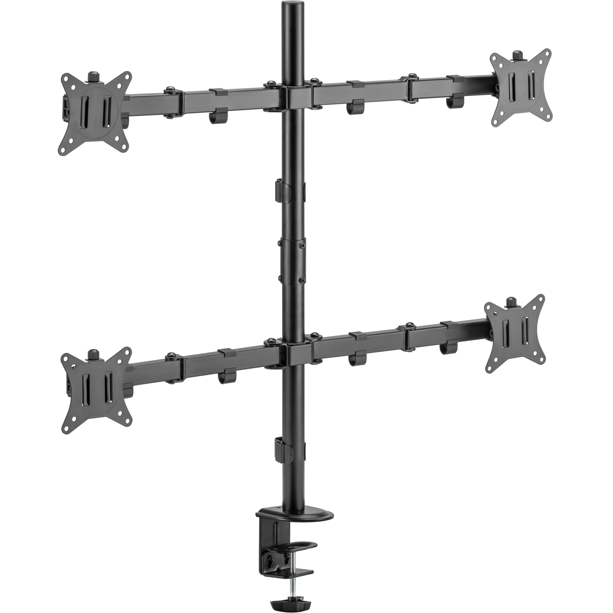 7333048071408 Deltaco ARM-0302-B Quad desk mount Computer & IT,Tilbehør computer & IT,Diverse 74600011490 ARM-0302-B