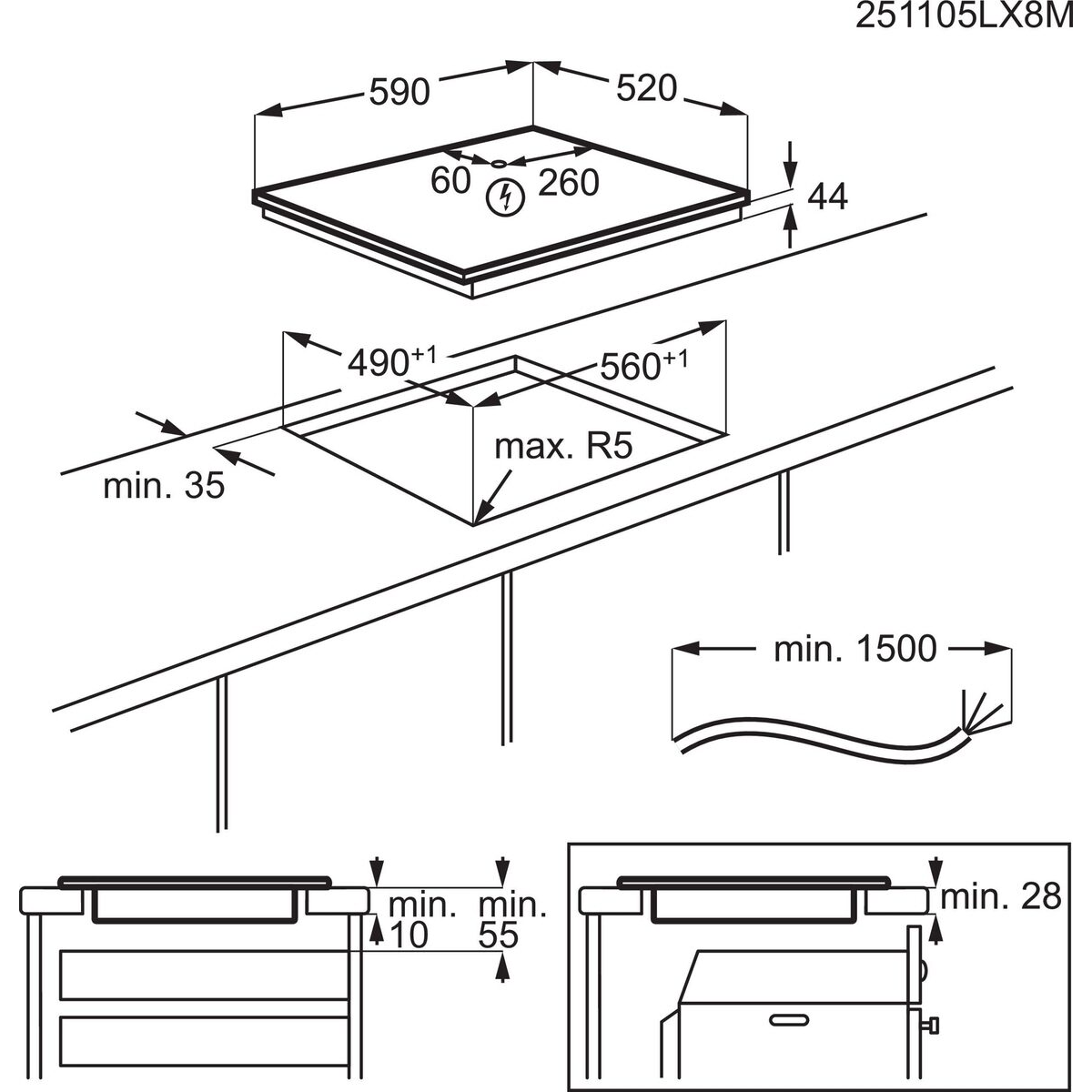 7333394154893 AEG I60B6BGB induktionskogeplade Hvidevarer,Kogeplader,Induktionskogeplader 1100008020 I60B6BGB