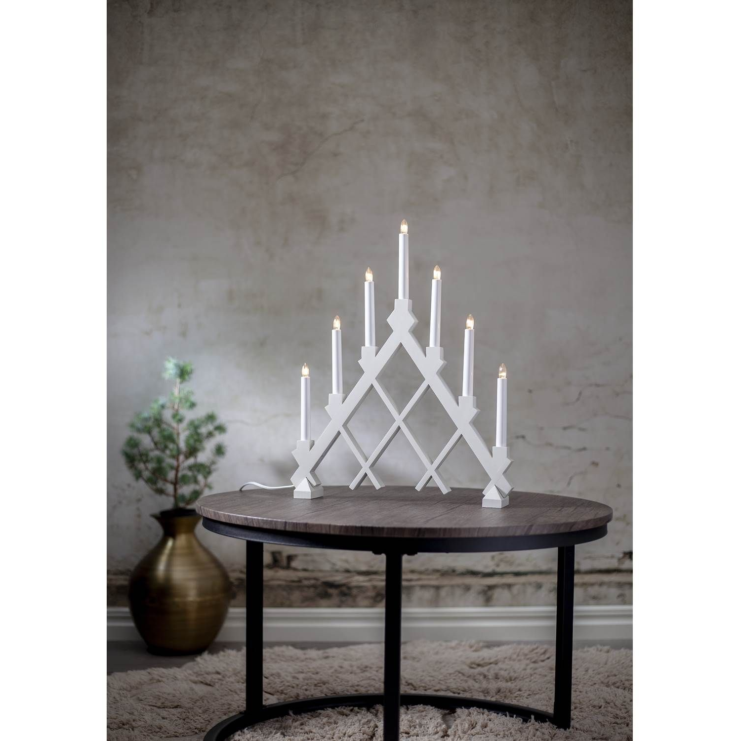 7391482077325 Star Trading Rut 7 arm hvid adventsstage Lamper,Julebelysning,Julebelysning 2190012683 Rut