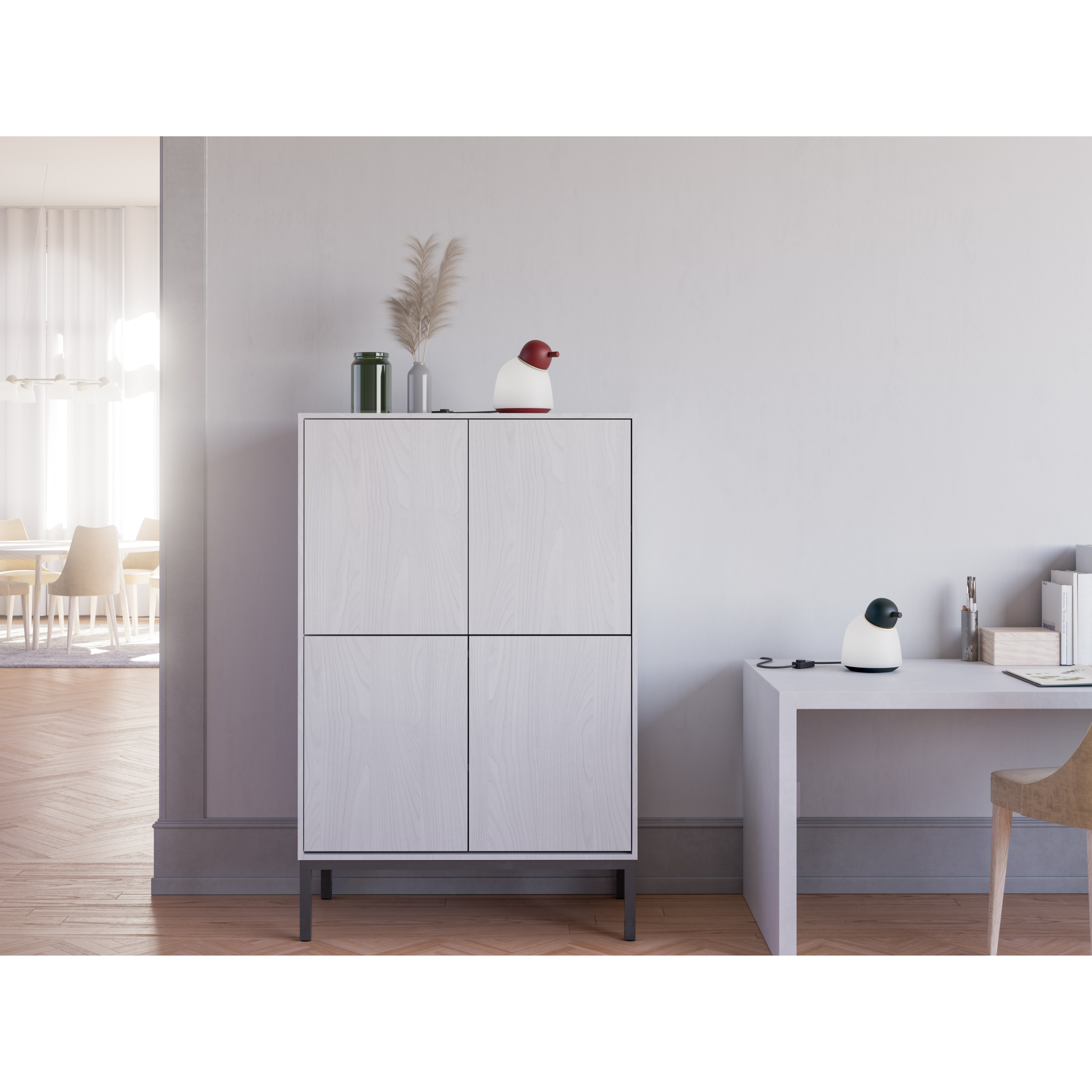 7391534013448 Belid Bird mørkrød/sand opalglas - Bordlampe Lamper,Bordlamper,Bordlamper 82400009680 4824535389
