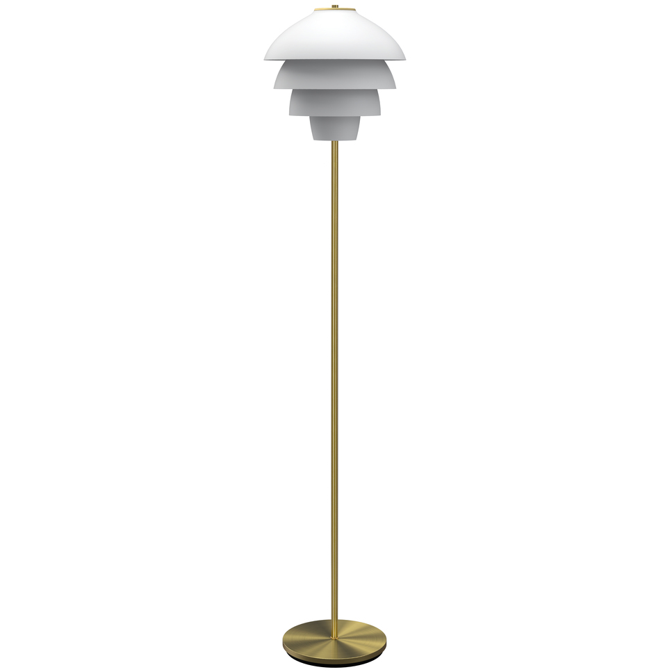 7391534023744 Belid Valencia mathvid/messing gulvlampe Lamper,Gulvlamper,Gulvlamper 82400013760 Valencia