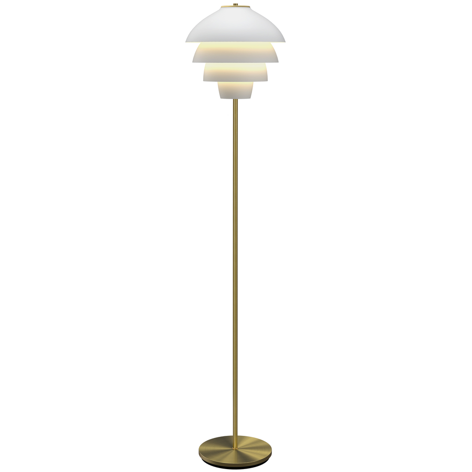 7391534023744 Belid Valencia mathvid/messing gulvlampe Lamper,Gulvlamper,Gulvlamper 82400013760 Valencia