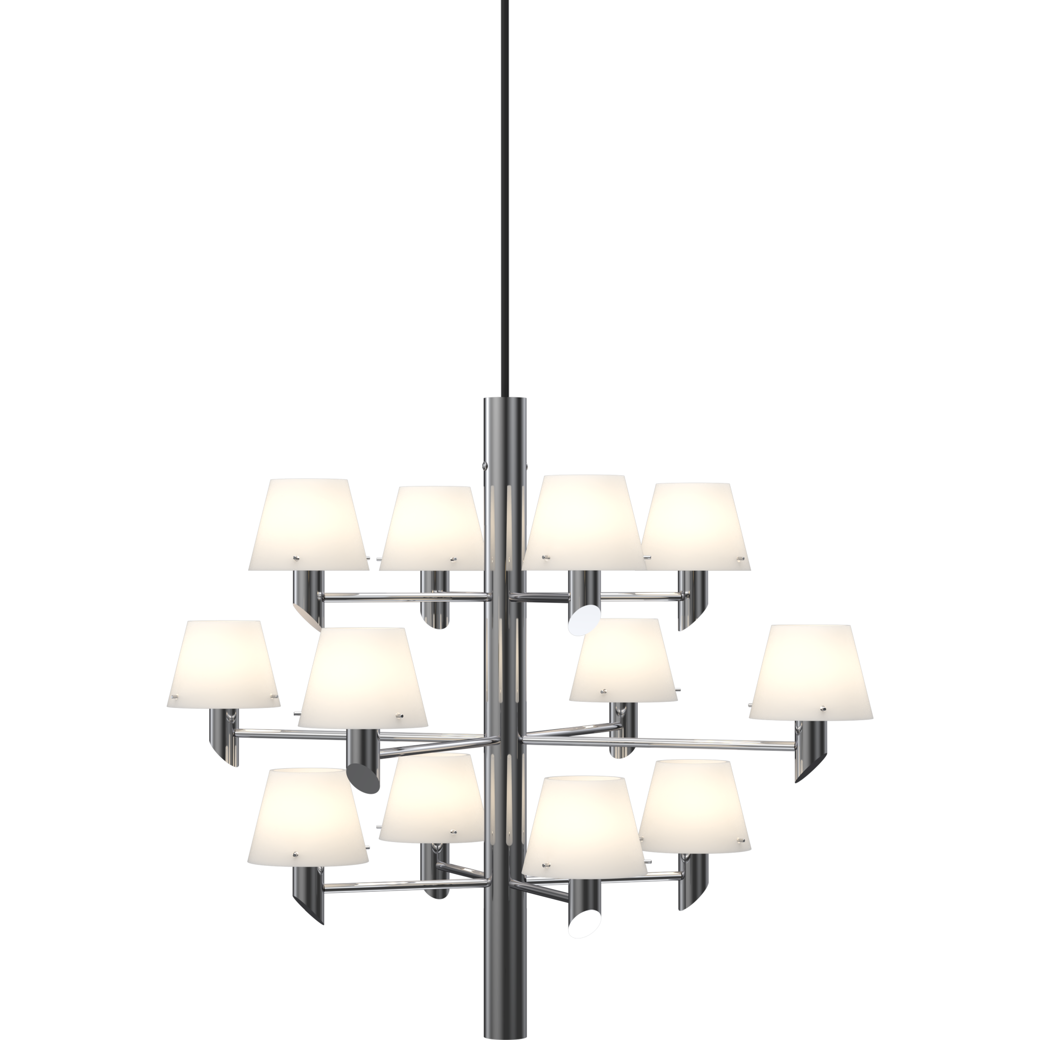 7391534301446 Herstal Gil 12 krom/opal glas lysekrone Lamper,Lysekroner,Lysekroner 82700002350 Gil