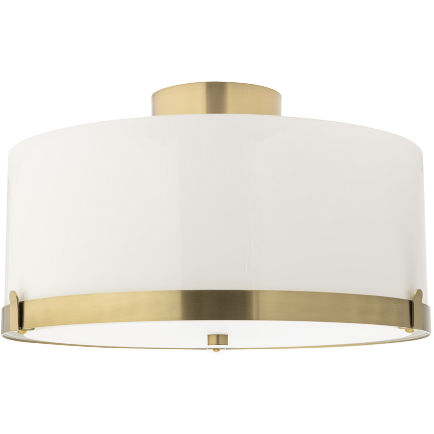 7391741013491 By Rydéns Marcel Ø40 messing/hvid plafond Lamper,Loftslamper,Loftslamper 2190015097 Marcel