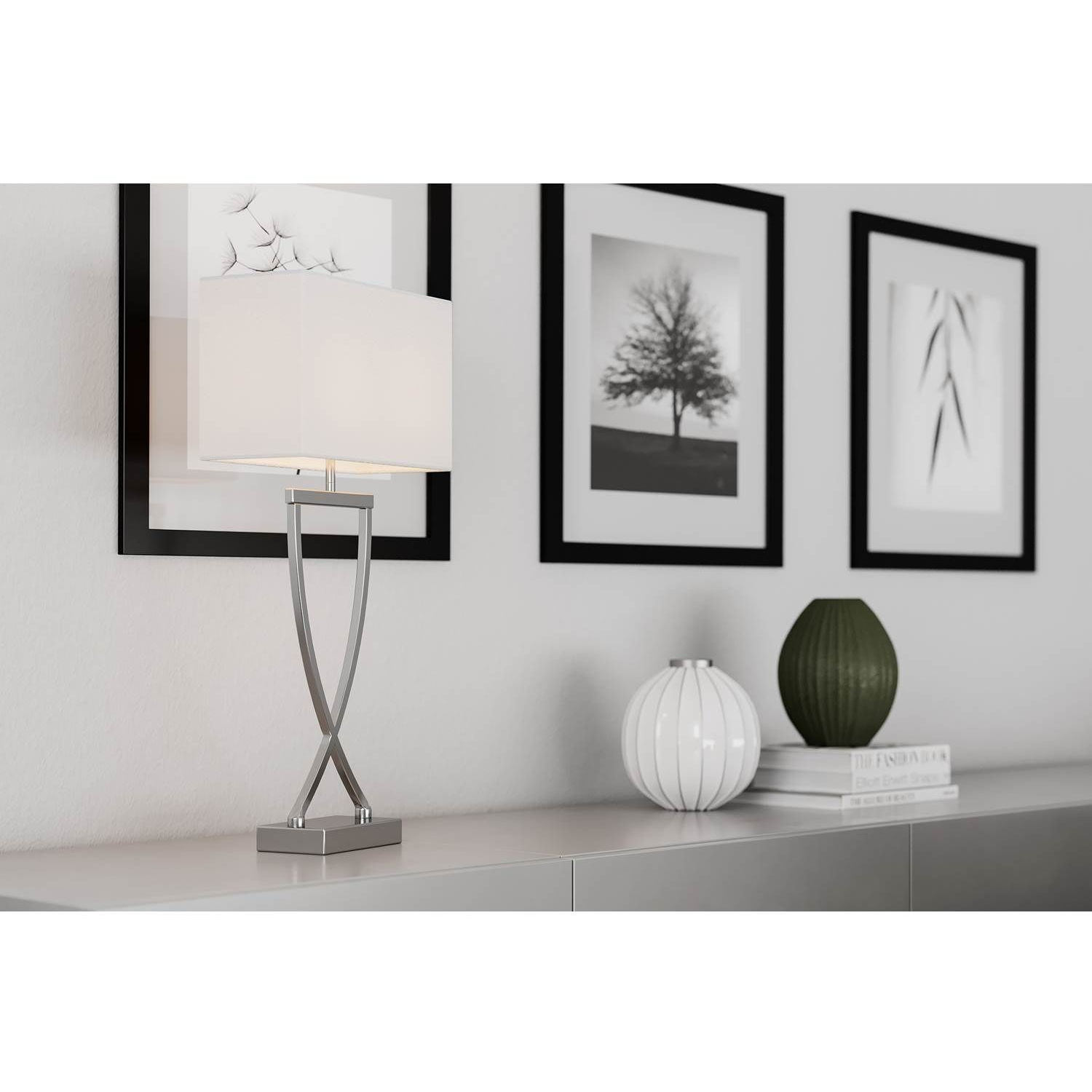 7391741204387 By Rydéns Omega 52 hvid/krom - Bordlampe Lamper,Bordlamper,Bordlamper 2190003567 121402