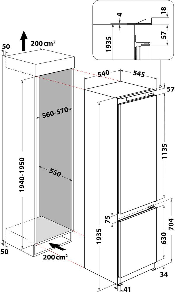 8003437045950 Whirlpool ART9811SF2 - Integrerbart kølefryseskab Hvidevarer,Kølefryseskabe,Integrerede kølefryseskabe 62500459500 ART9811SF2