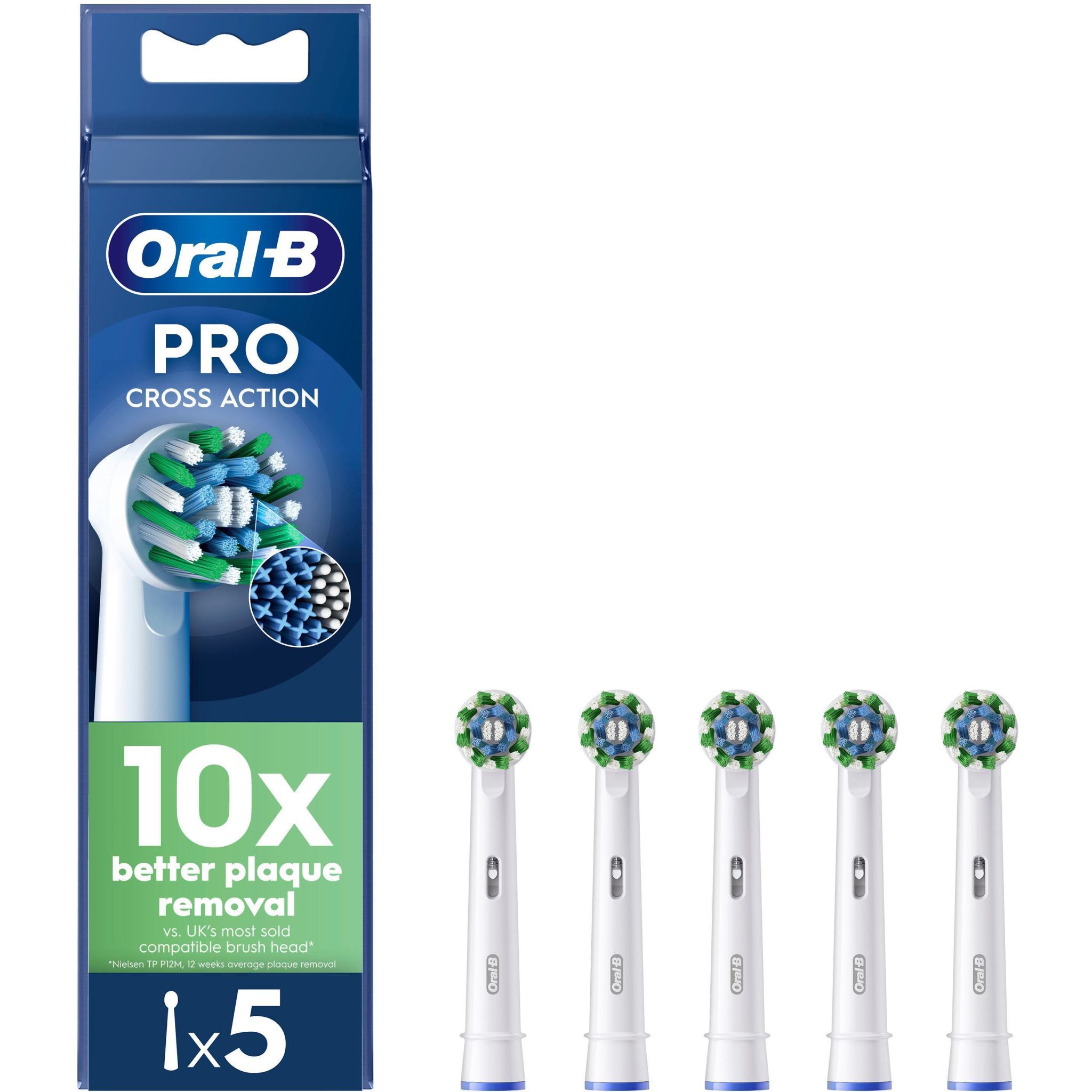 8006540892930 Oral-B Refill Refill CrossAction, white 5-pak - Løse børster Personlig pleje,Tandpleje,Tilbehør til tandpleje 2190013947 CrossAction 5ct White