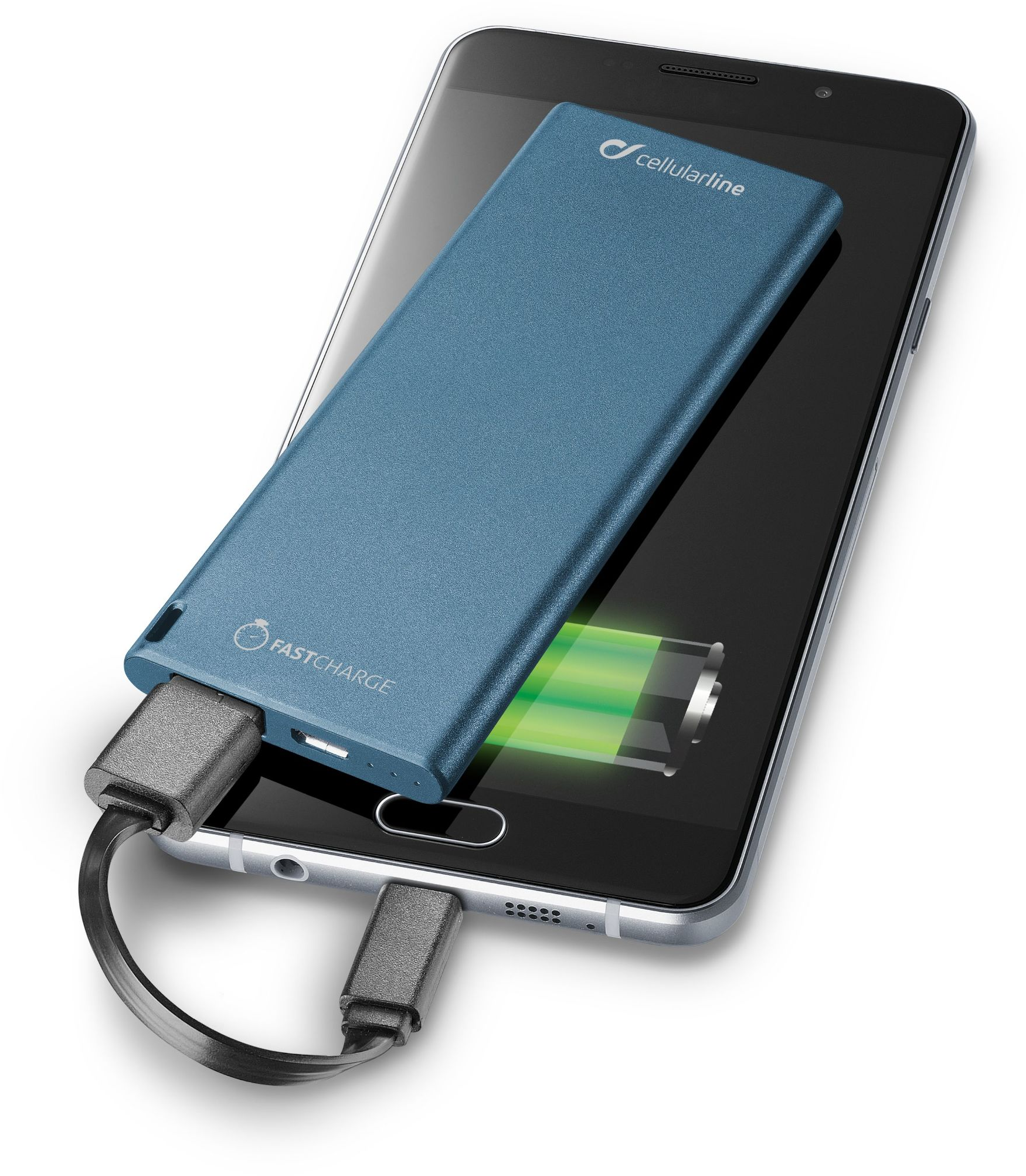 8018080286575 Cellularline Powerbank SLIM 3.000 mAh Blå Telefon & GPS,Tilbehør mobiltelefoner,Oplader til mobiltelefoner 17300000550 101853