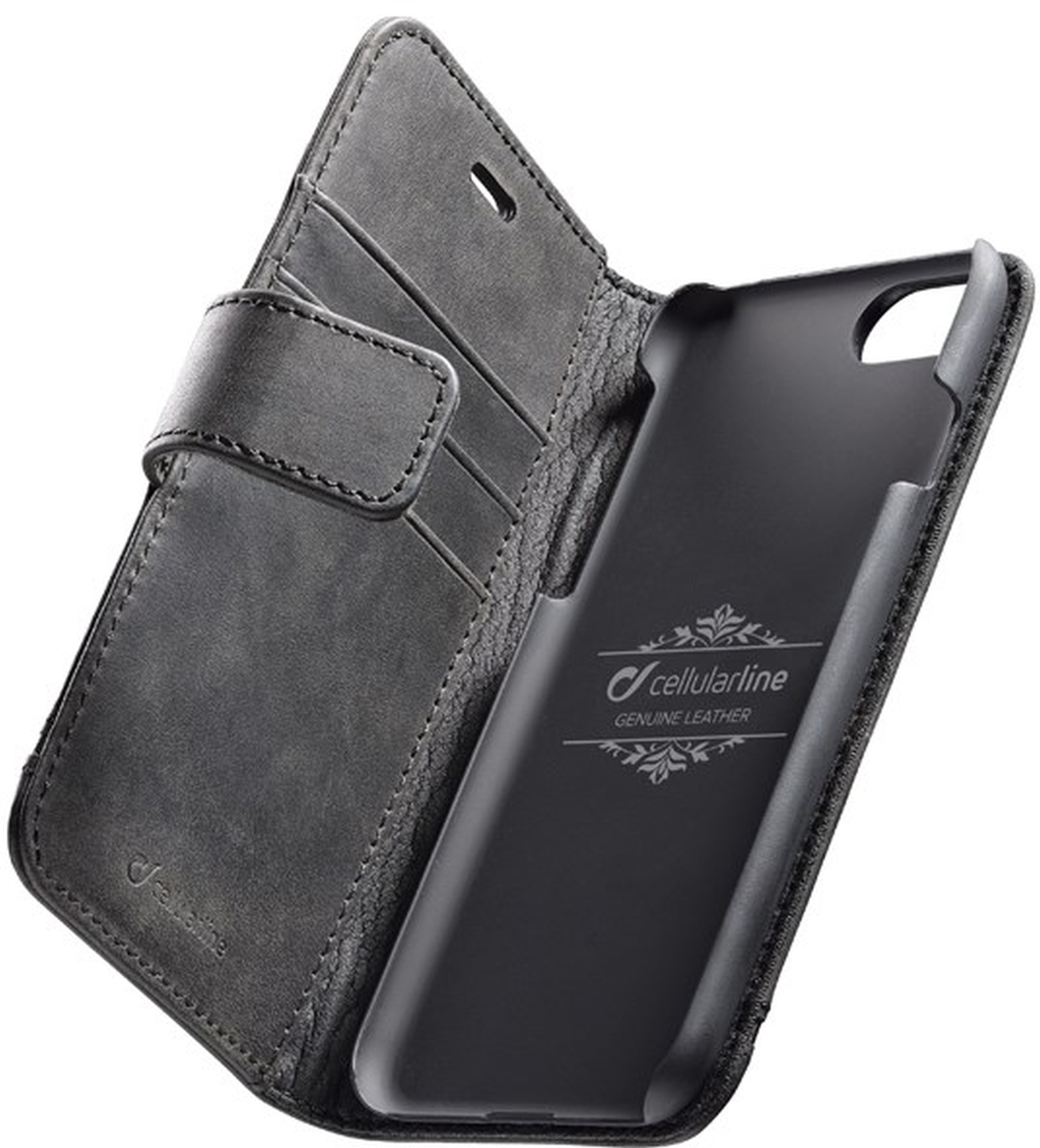 8018080301711 Cellularline Supreme Leather, iPhone 8/SE 2022 - Sort - Cove Telefon & GPS,Tilbehør mobiltelefoner,Tilbehør til iPhone 17300001030 101990