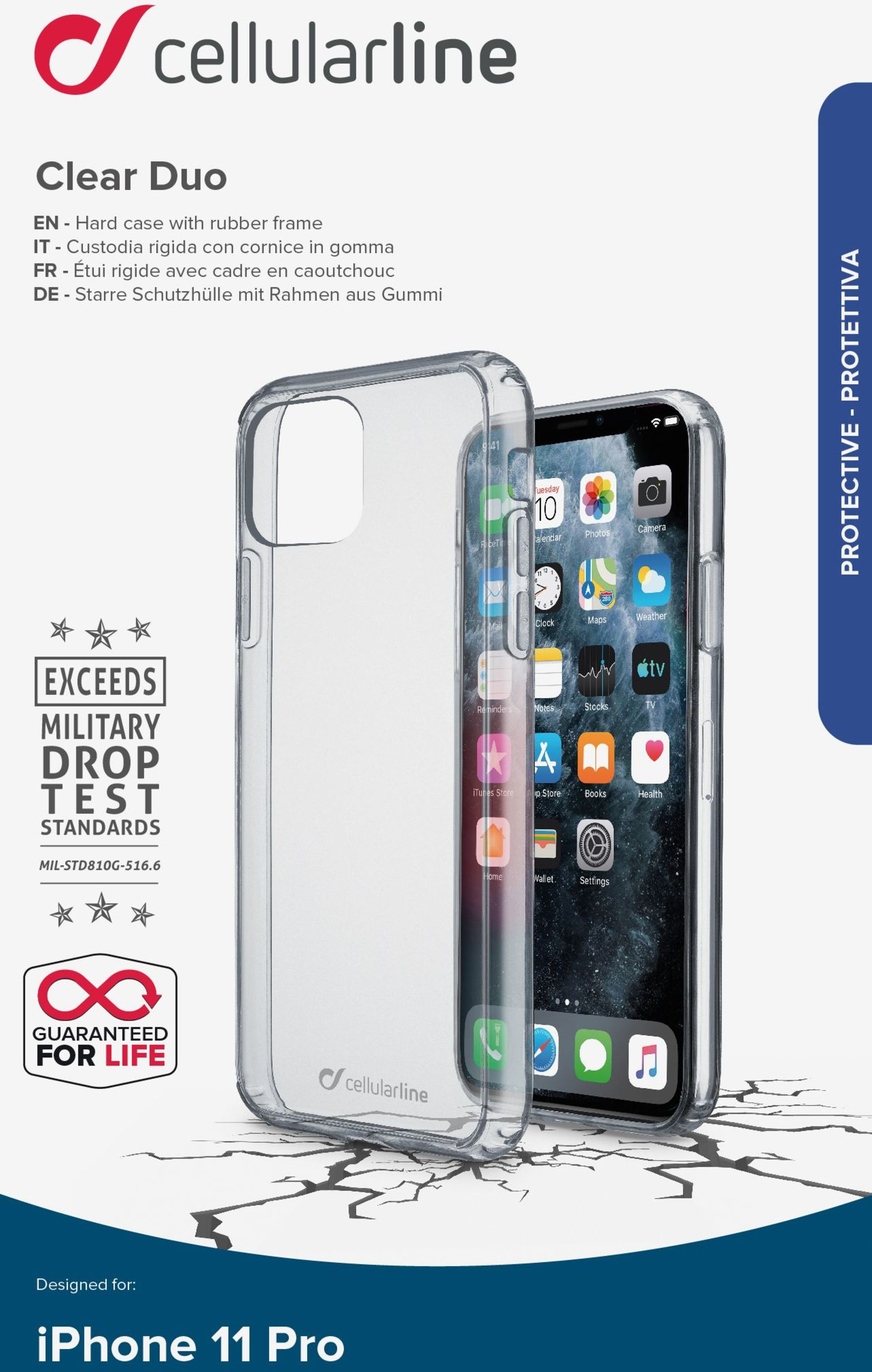 8018080354977 Cellularline Backcover iPhone 11 Pro, Transparent Telefon & GPS,Tilbehør mobiltelefoner,Tilbehør til iPhone 17300000610 102860