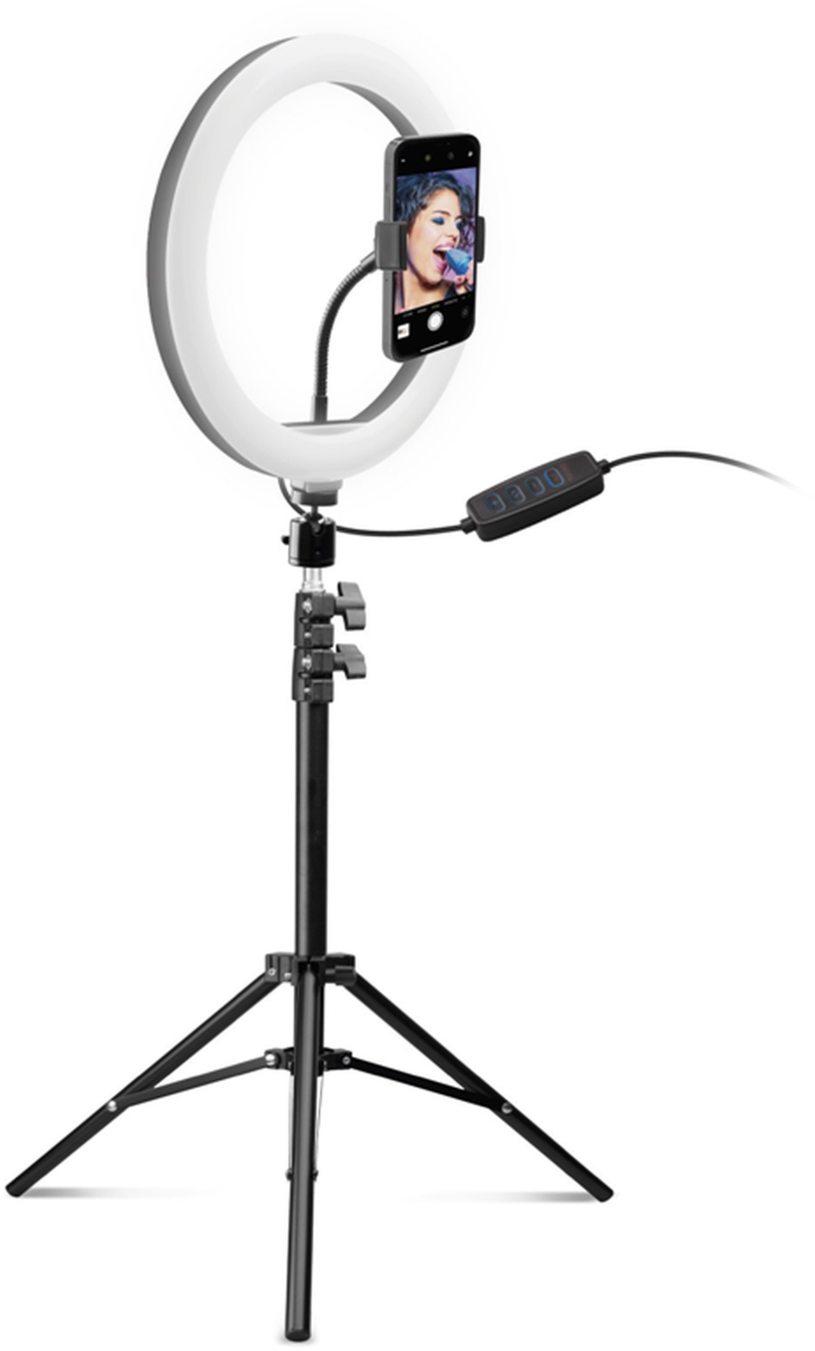 8018417329203 SBS Ring Light med justerbar tripod - Ringlys med stativ Computer & IT,Gaming,Gaming tilbehør 22900002690 TESELFIERINGHIGH10