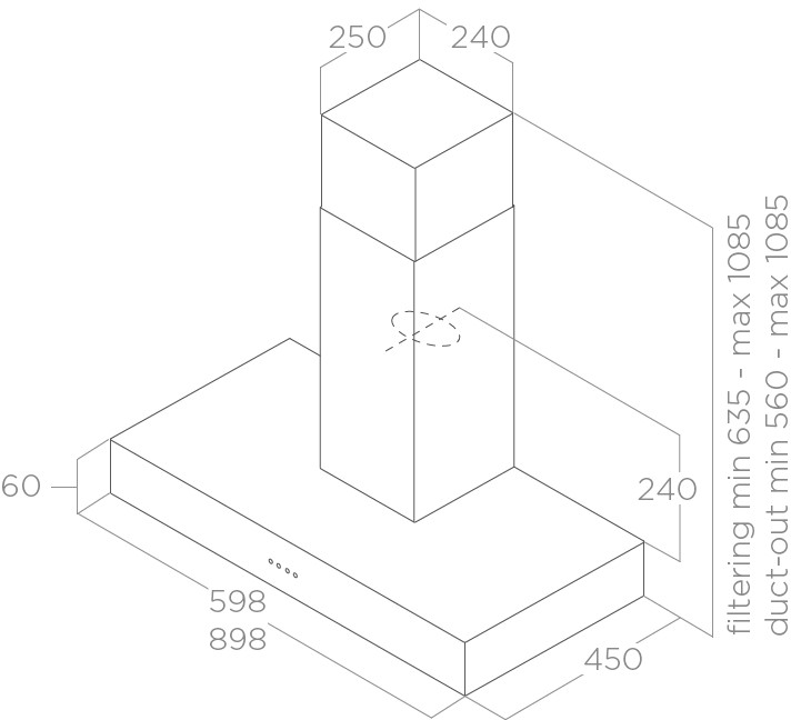 8020283025806 Eico 6367 Spot NG 60 IX - Væghængt emhætte Hvidevarer,Emhætter,Vægmonterede emhætter 6800006530 6367 Spot NG 60 IX