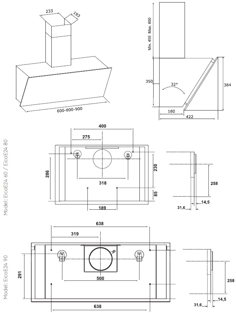 8057018449453 Eico 6313 E24 60 Stone - Link - Skråtstillet emhætte Hvidevarer,Emhætter,Skråtstillet emhætter 6800005470 6313 EicoE24 60 Stone - Link