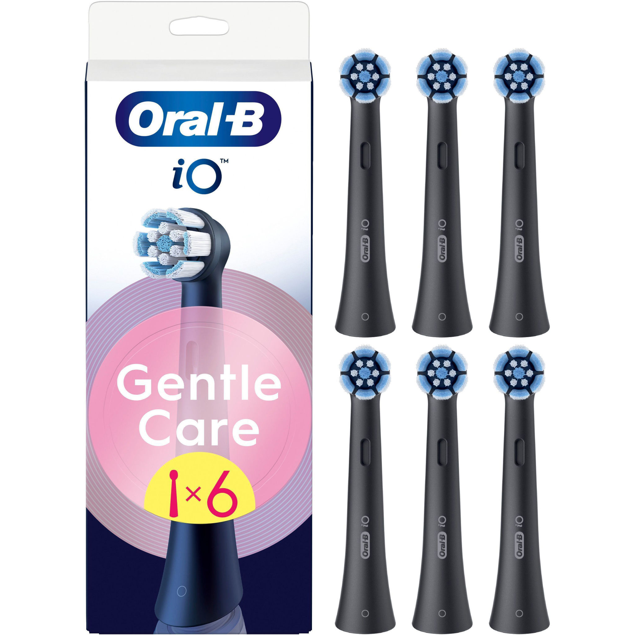 8700216599214 Oral-B Refill iO Gentle Care, black 6-pak - Løse børster Personlig pleje,Tandpleje,Tilbehør til tandpleje 2190013942 iO Gentle Care Black 6ct