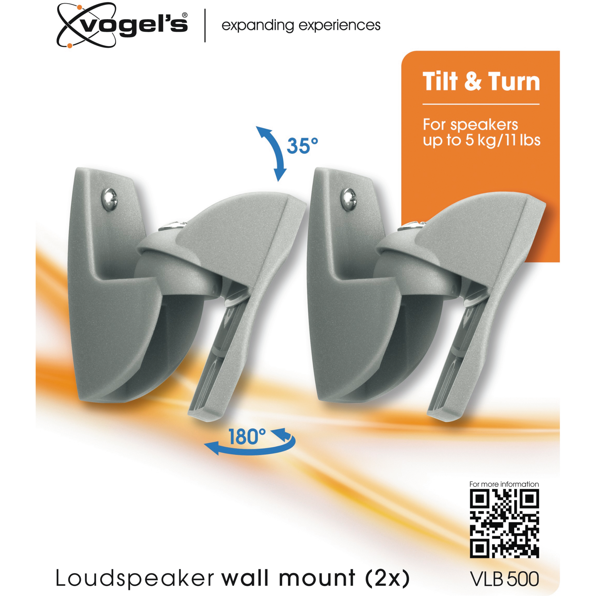 Vogels VLB 500 Loudspeaker vægbeslag Silver - Vægbeslag