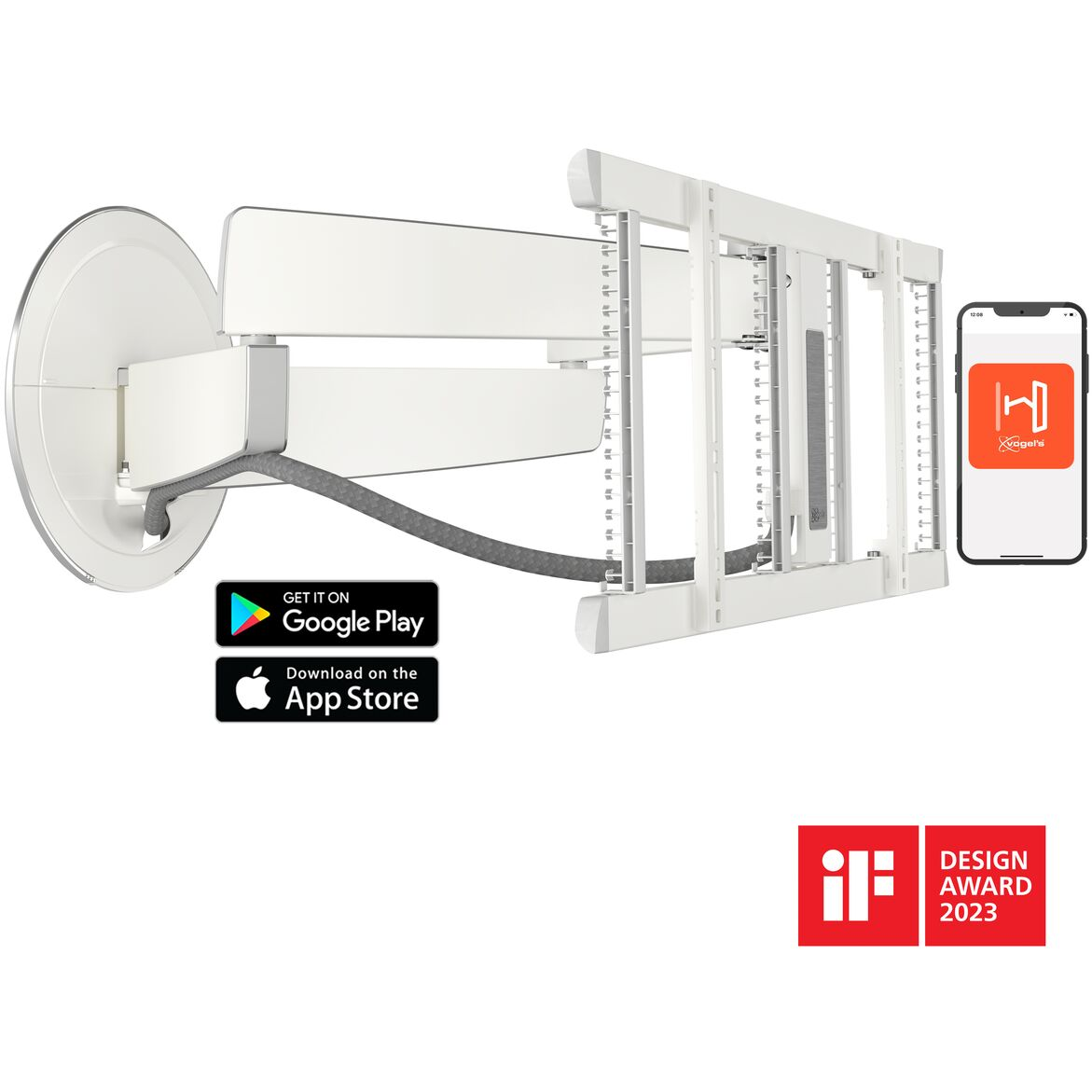 8712285361067 Vogels SIGNATURE TVM 7675 Motorized TV Wall Mount White - Væ TV & HIFI,TV,Vægbeslag 74600010410 SIGNATURE TVM 7675 white
