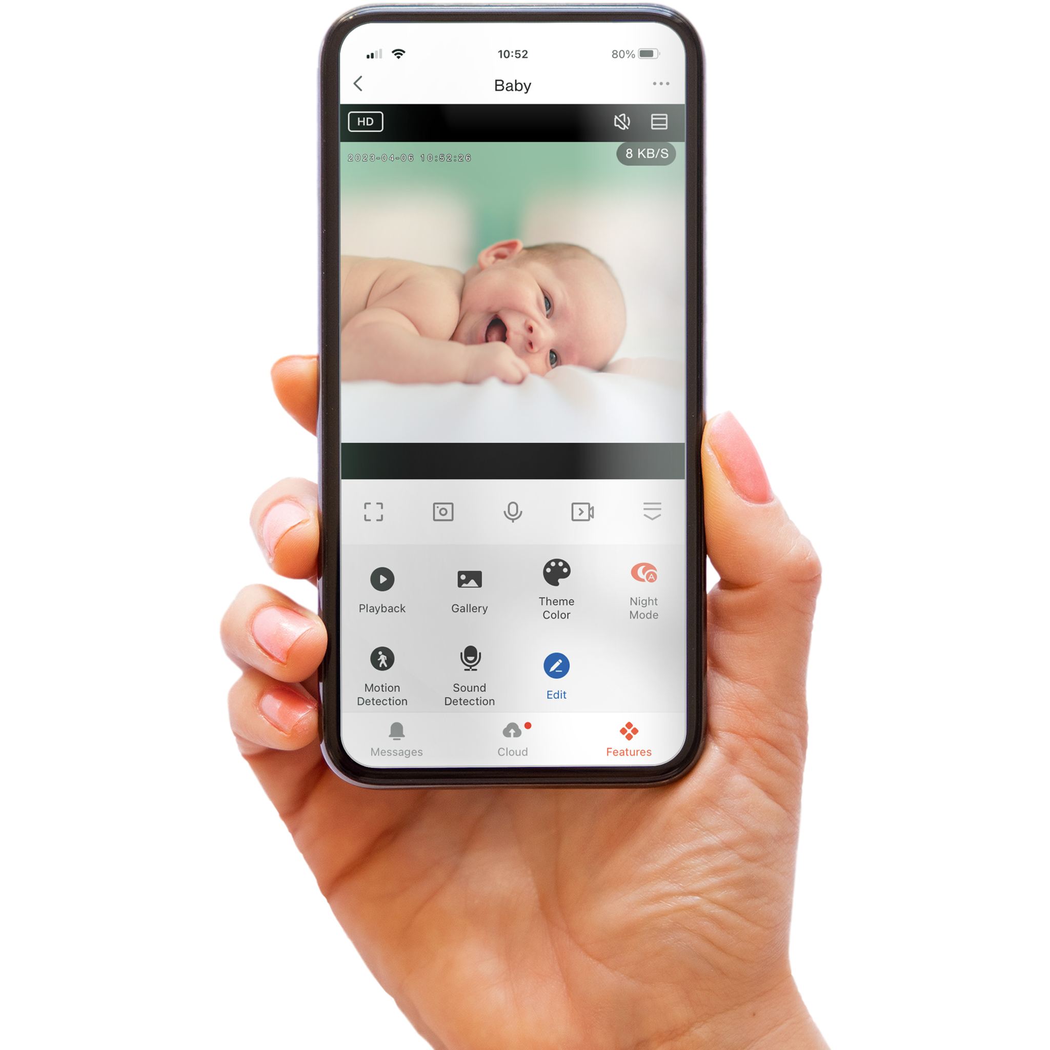 8712412594207 Alecto WiFi babyfoon SMARTBABY5BK - Smart kamera Personlig pleje,Sundhed,Babyalarm 5800000440 SMARTBABY5BK