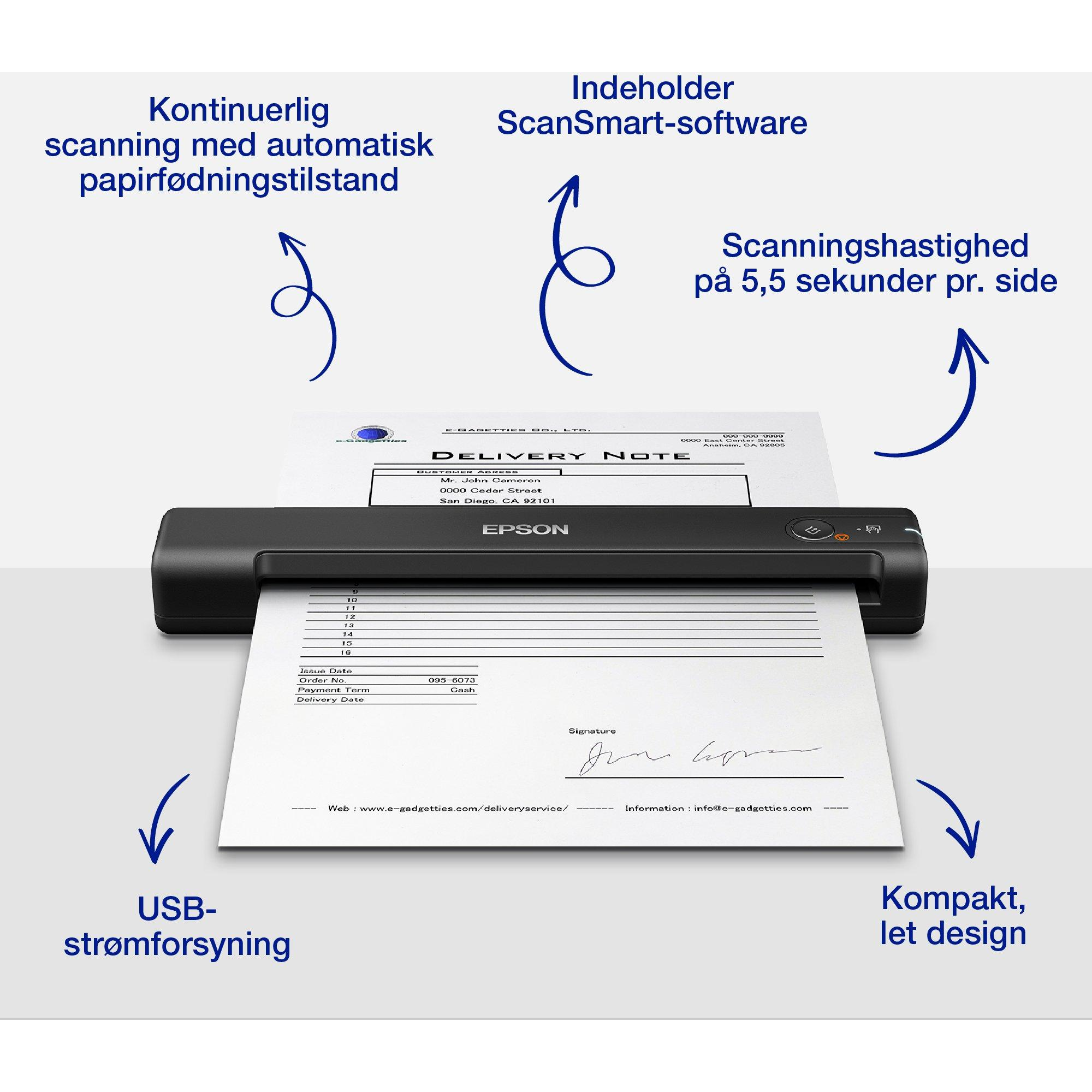 8715946656908 Epson WorkForce ES-50 - Scanner Computer & IT,Printere & Scannere,Scannere 27000000110 ES-50