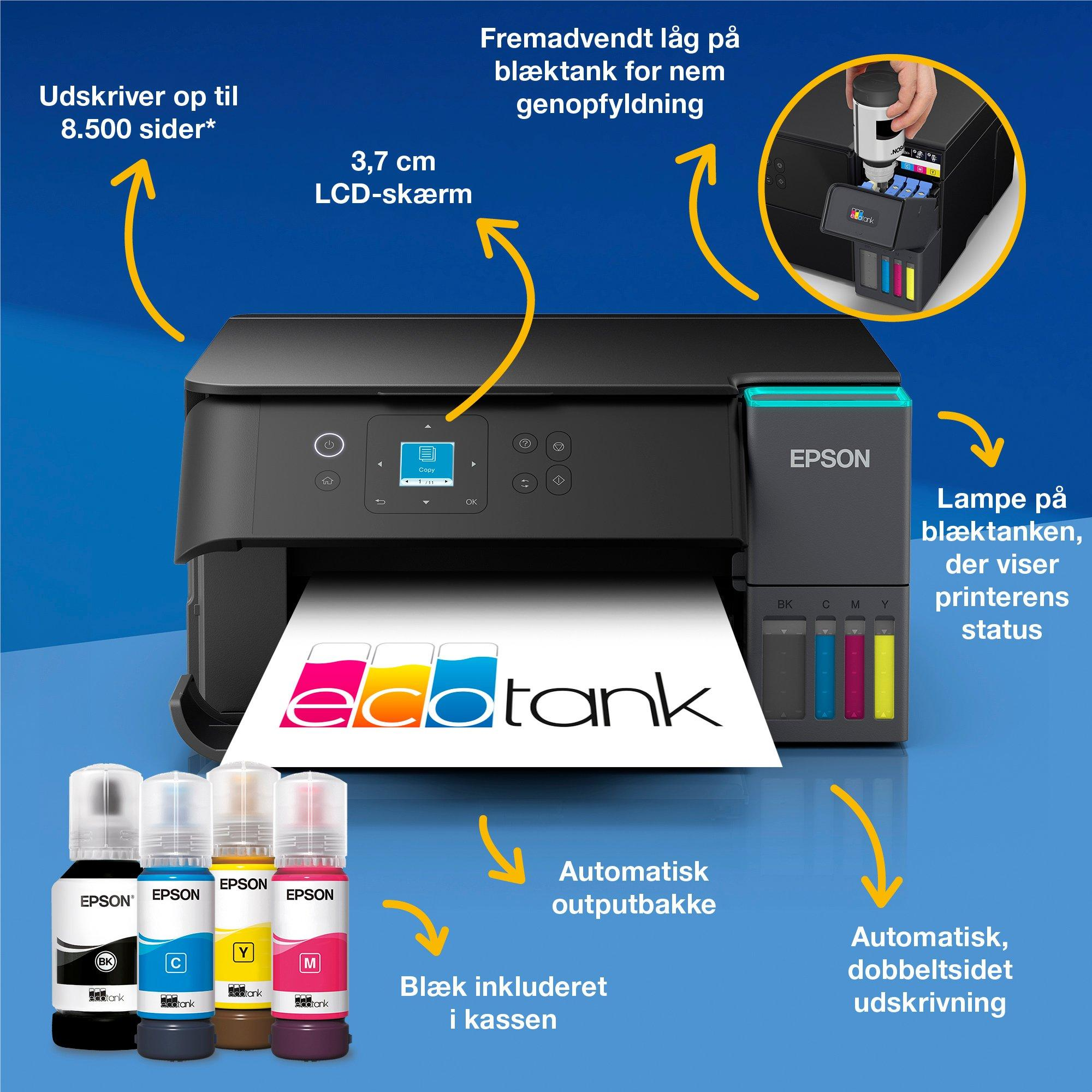 8715946733050 Epson EcoTank ET-2950 A4-multifunktionsprinter Computer & IT,Printere & Scannere,Inkjet printere 2190015702 C11CL41404