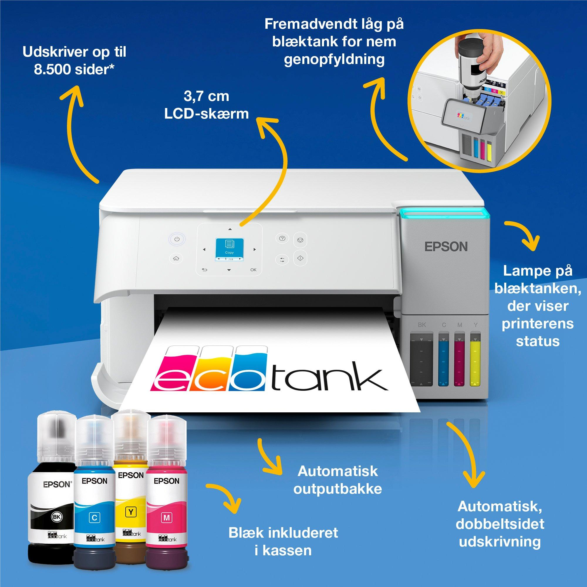 8715946737324 Epson EcoTank ET-2956 A4-multifunktionsprinter Computer & IT,Printere & Scannere,Inkjet printere 2190015704 C11CL41405