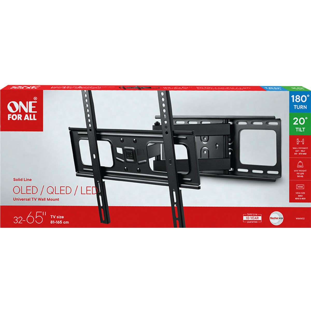 8716184071119 One For All WM4452 Solid Swivel vægbeslag TV & HIFI,TV,Vægbeslag 74600011220 WM4452