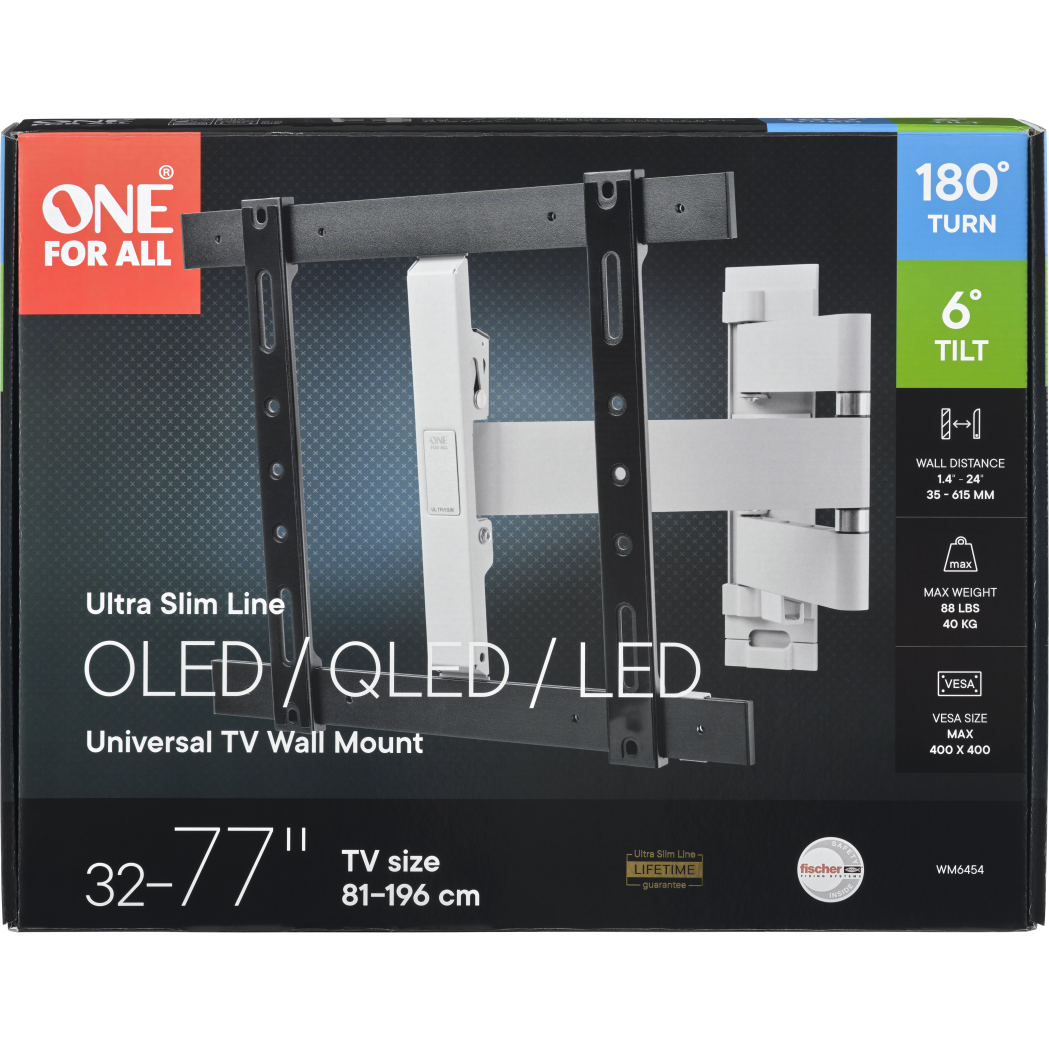 8716184075742 One For All WM6454 Ultra Slim Swivel vægbeslag TV & HIFI,TV,Vægbeslag 74600011240 WM6454
