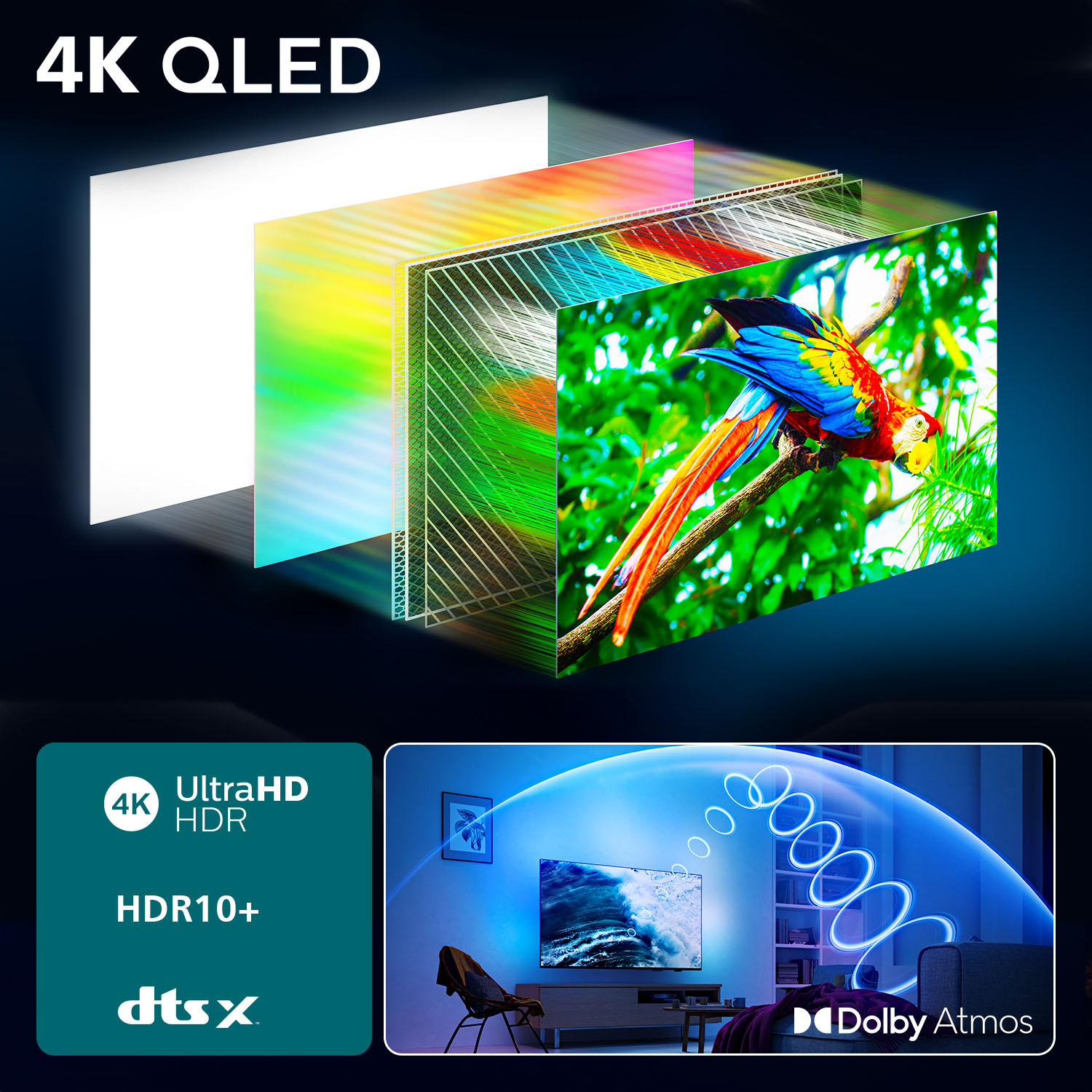 8718863045787 Philips 43PUS8550/12 QLED Smart TV med Ambilight TV & HIFI,TV,TV 27100000270 43PUS8550