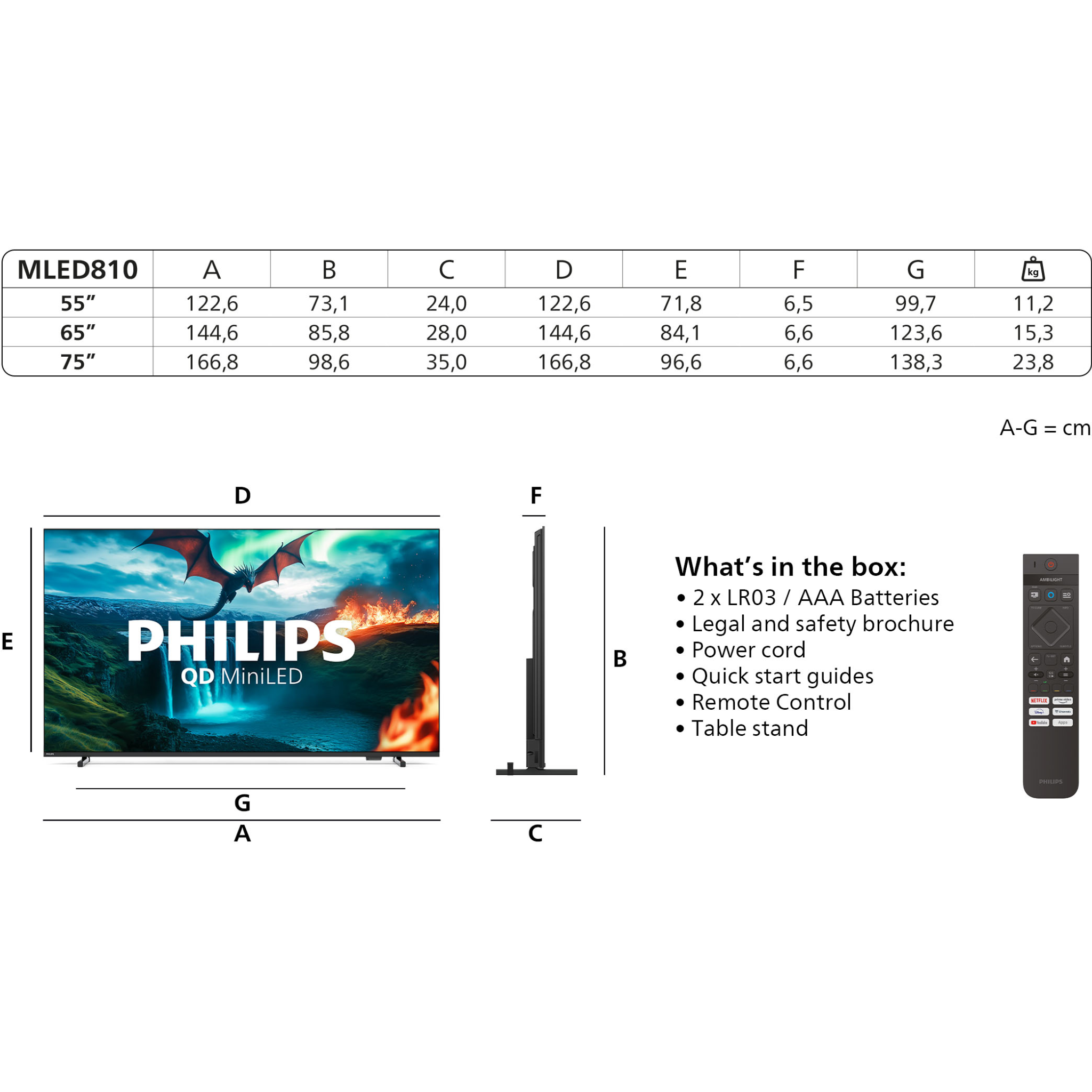 8718863046814 Philips 75MLED810/12 - QD-Mini LED 4K Smart TV TV & HIFI,TV,TV 2190013219 75MLED810/12