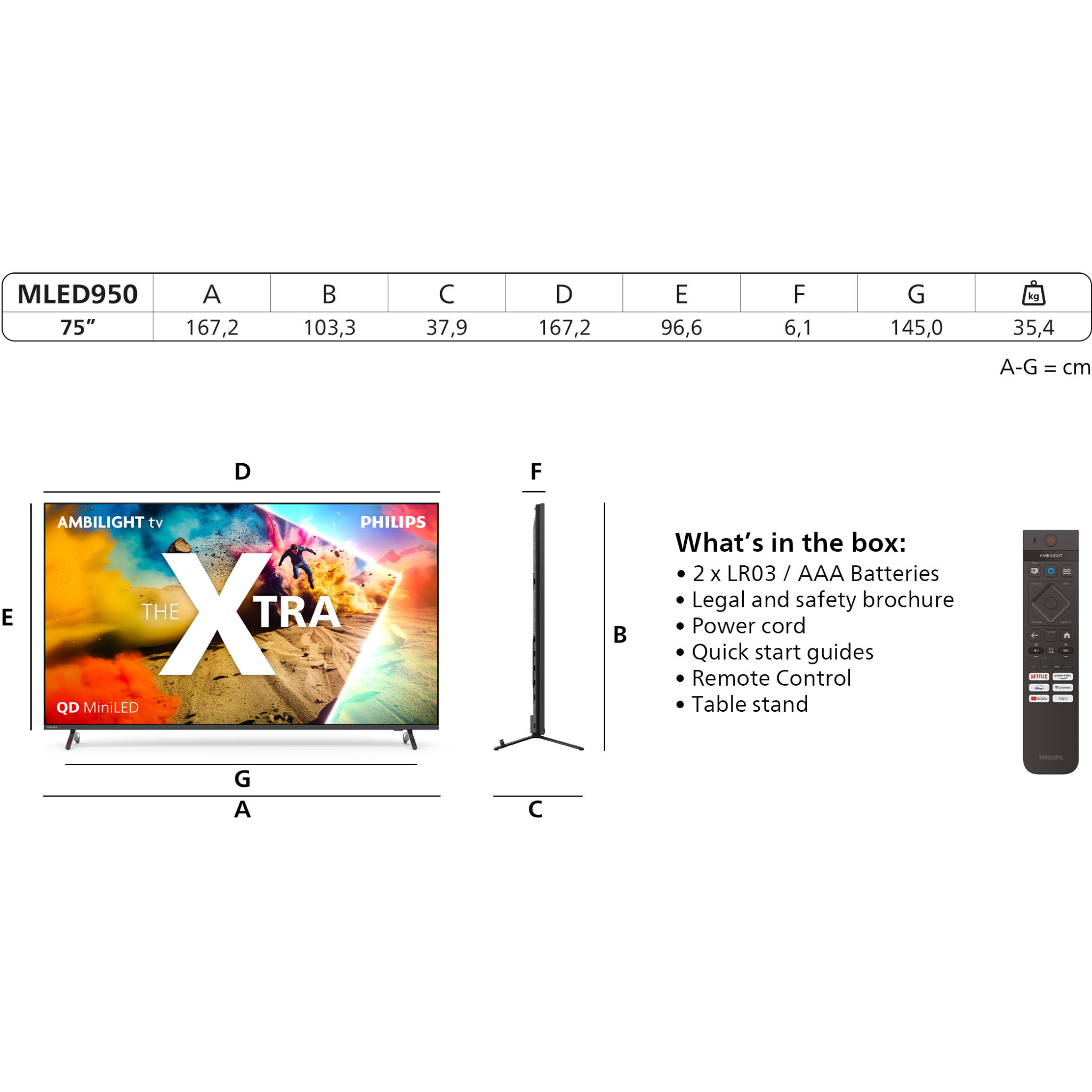 8718863048573 Philips 75MLED950/12 The Xtra - QD-Mini LED Ambilight TV TV & HIFI,TV,TV 2190013221 75MLED950/12