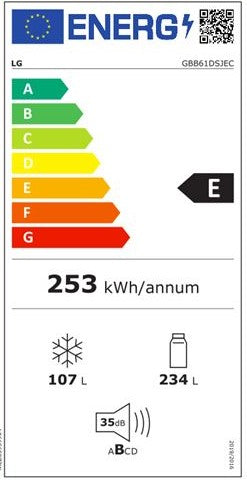 LG GBB61DSJEC - Fritstående kølefryseskab