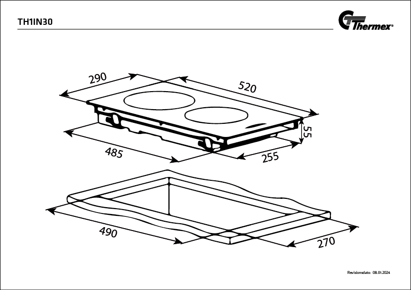 Thermex 900.21.3022.2 TH1IN30 - Induktionskogeplade
